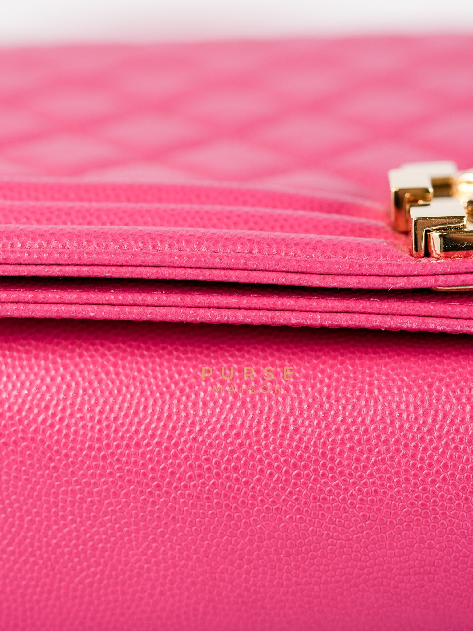 Le Boy New Medium in Pink Caviar Leather & Light Gold Hardware (Series 23) | Purse Maison Luxury Bags Shop