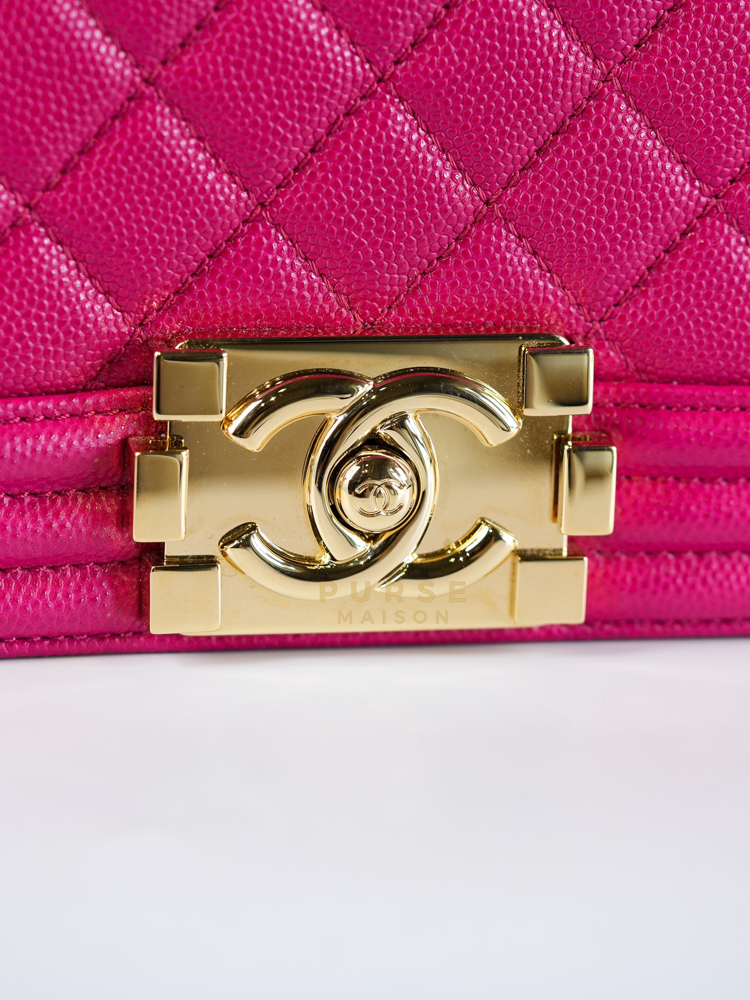 Le Boy New Medium in Pink Caviar Leather & Light Gold Hardware (Series 23) | Purse Maison Luxury Bags Shop