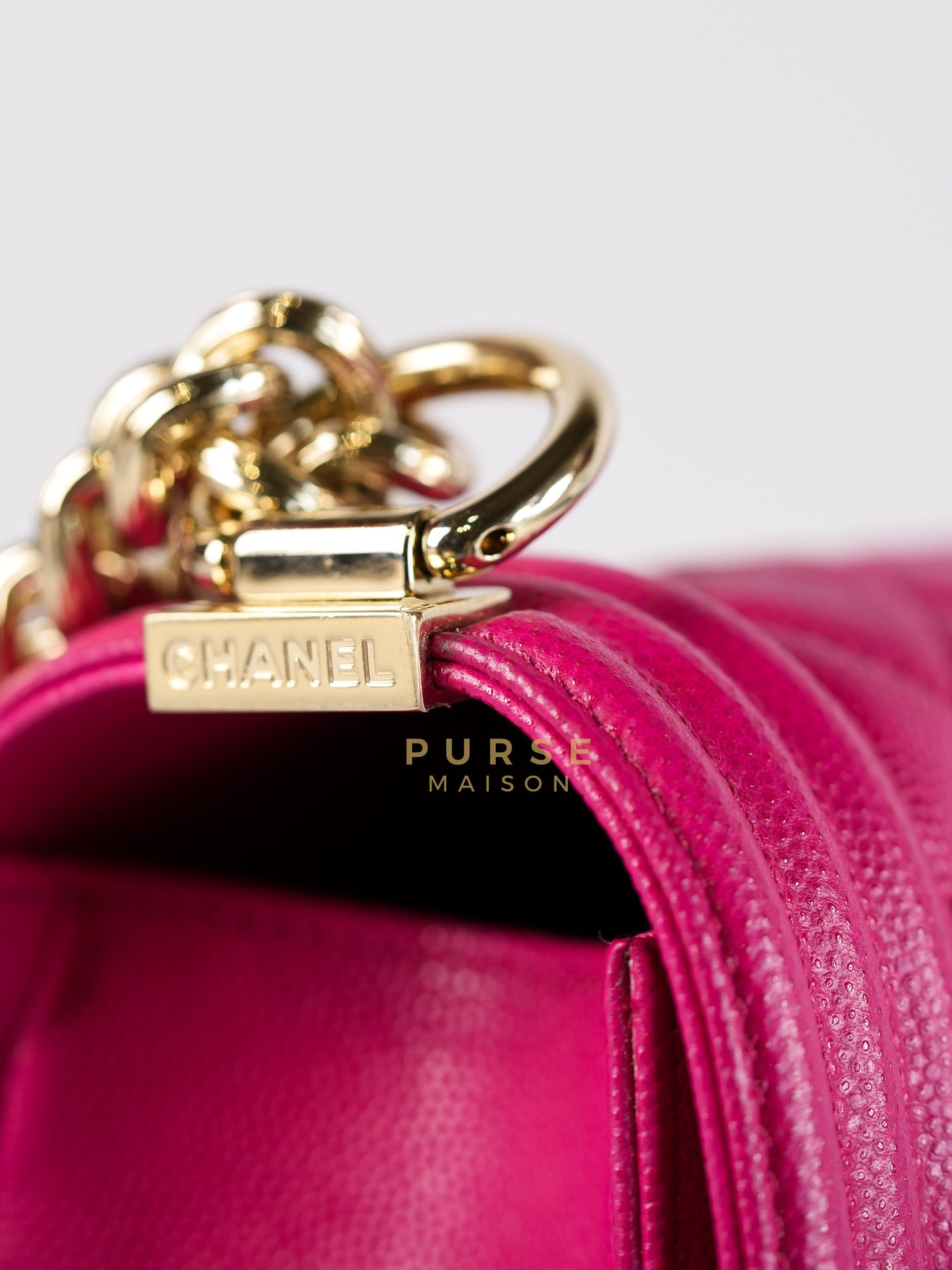 Le Boy New Medium in Pink Caviar Leather & Light Gold Hardware (Series 23) | Purse Maison Luxury Bags Shop