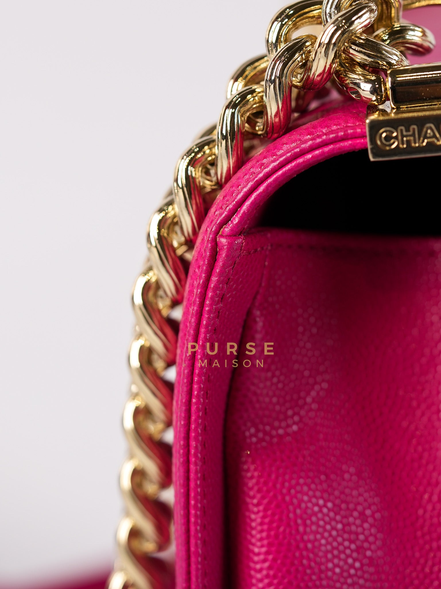 Le Boy New Medium in Pink Caviar Leather & Light Gold Hardware (Series 23) | Purse Maison Luxury Bags Shop