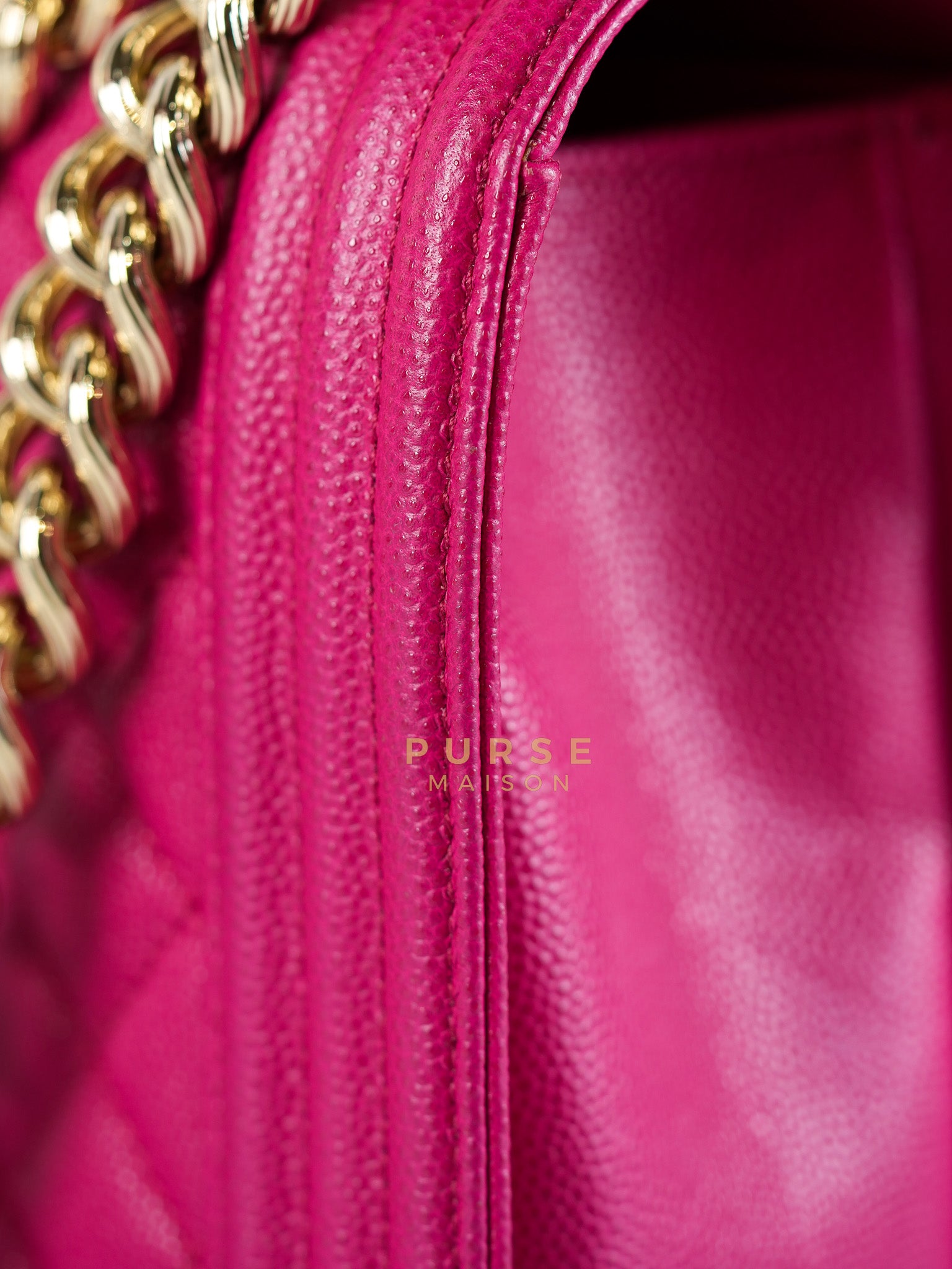 Le Boy New Medium in Pink Caviar Leather & Light Gold Hardware (Series 23) | Purse Maison Luxury Bags Shop