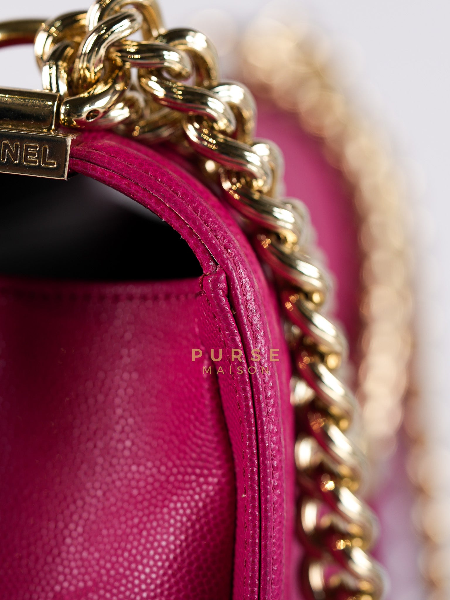 Le Boy New Medium in Pink Caviar Leather & Light Gold Hardware (Series 23) | Purse Maison Luxury Bags Shop