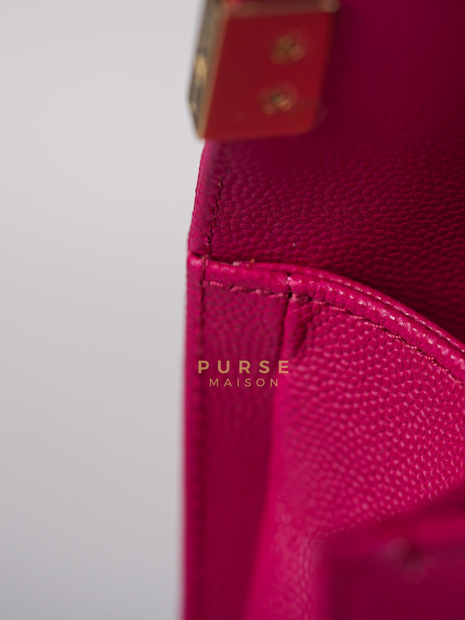 Le Boy New Medium in Pink Caviar Leather & Light Gold Hardware (Series 23) | Purse Maison Luxury Bags Shop