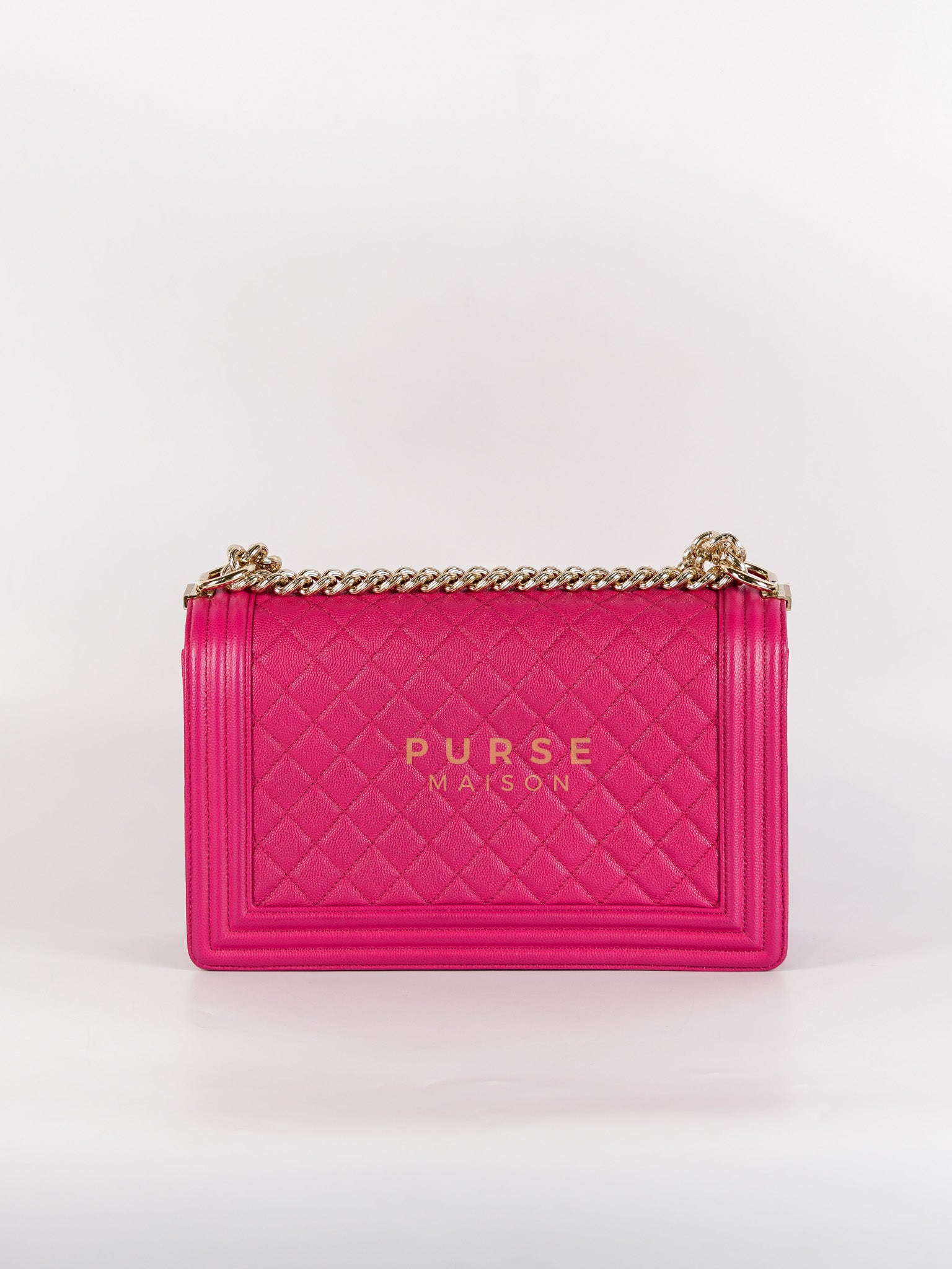 Le Boy New Medium in Pink Caviar Leather & Light Gold Hardware (Series 23) | Purse Maison Luxury Bags Shop