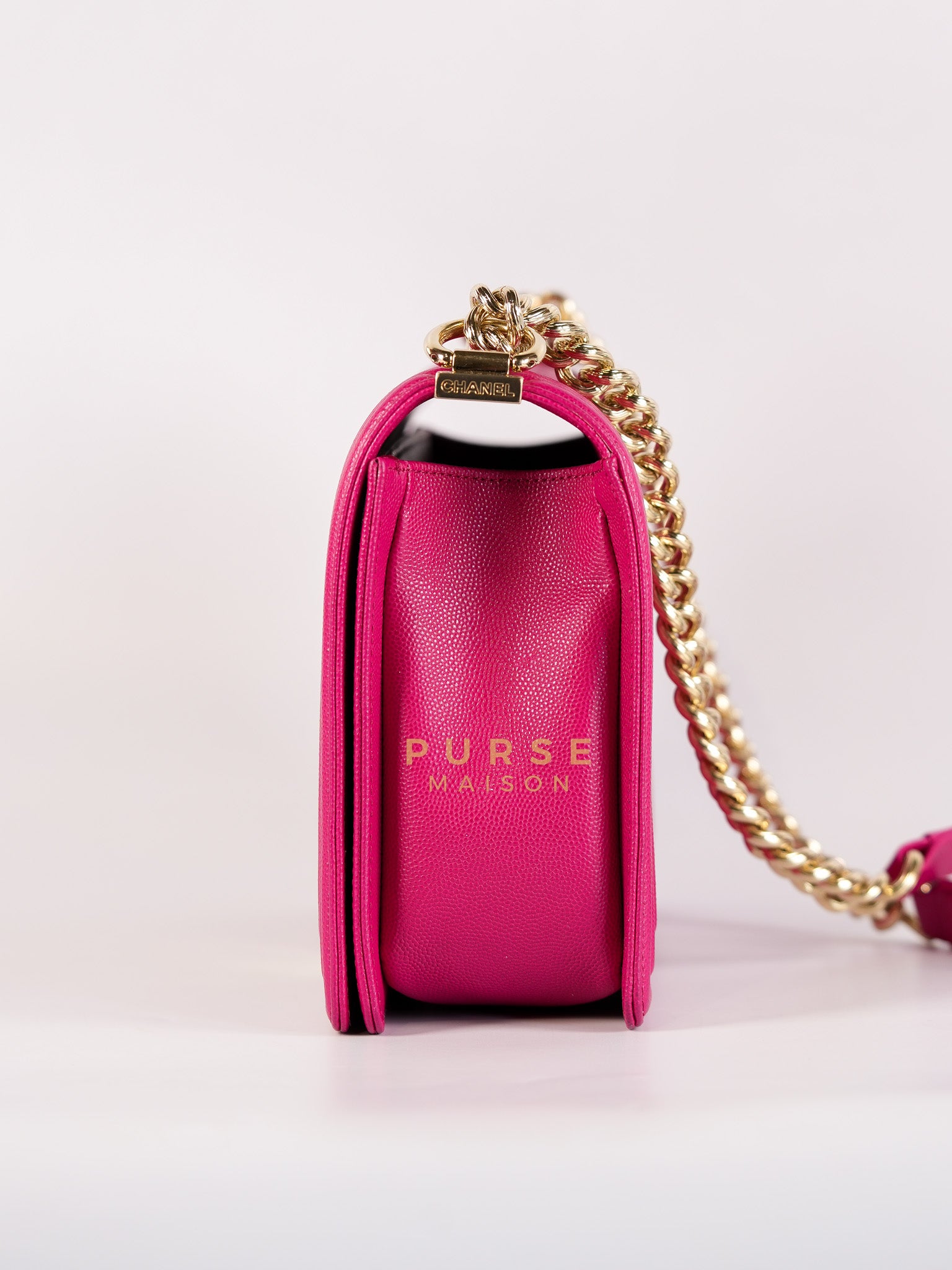 Le Boy New Medium in Pink Caviar Leather & Light Gold Hardware (Series 23) | Purse Maison Luxury Bags Shop