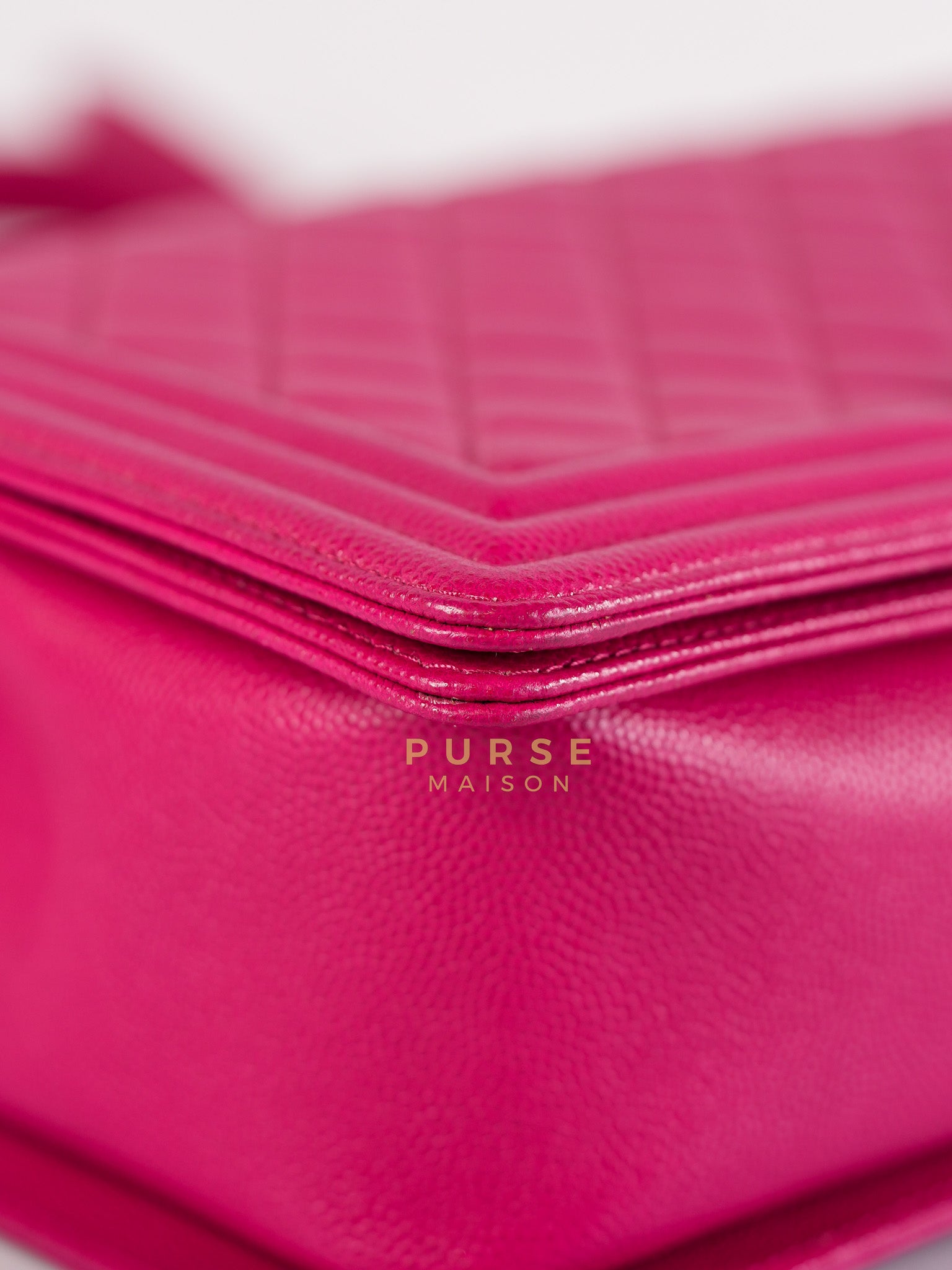 Le Boy New Medium in Pink Caviar Leather & Light Gold Hardware (Series 23) | Purse Maison Luxury Bags Shop