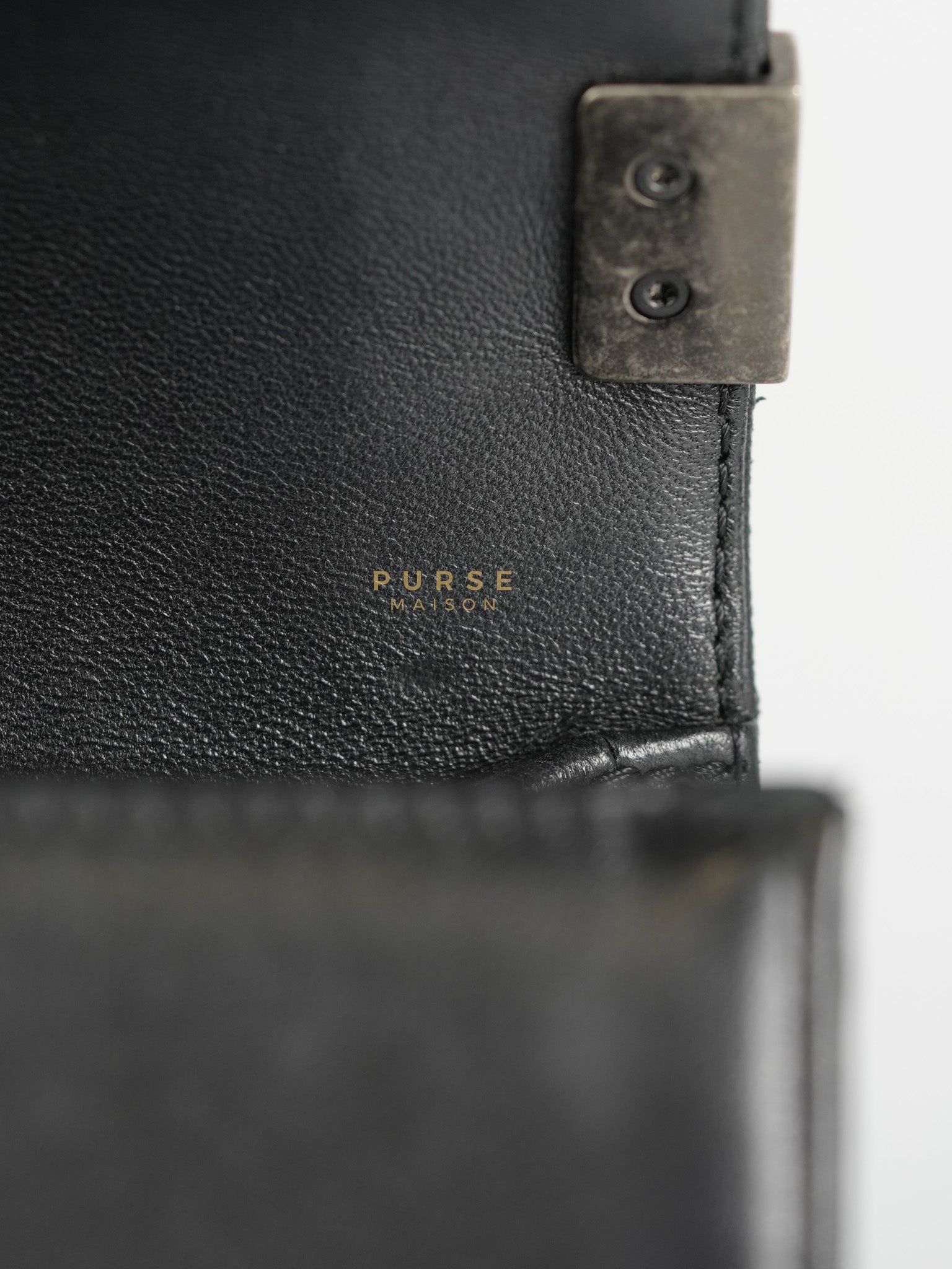 Le Boy Old Medium in Black Quilted Lambskin Leather & Ruthenium Hardware (Series 23) | Purse Maison Luxury Bags Shop