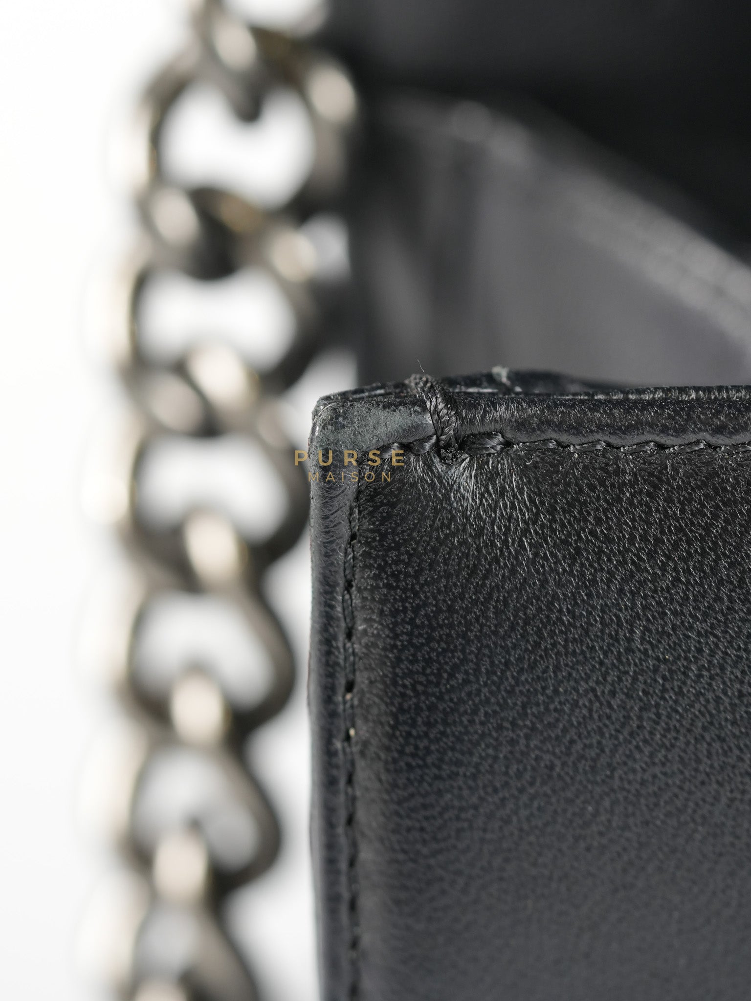 Le Boy Old Medium in Black Quilted Lambskin Leather & Ruthenium Hardware (Series 23) | Purse Maison Luxury Bags Shop