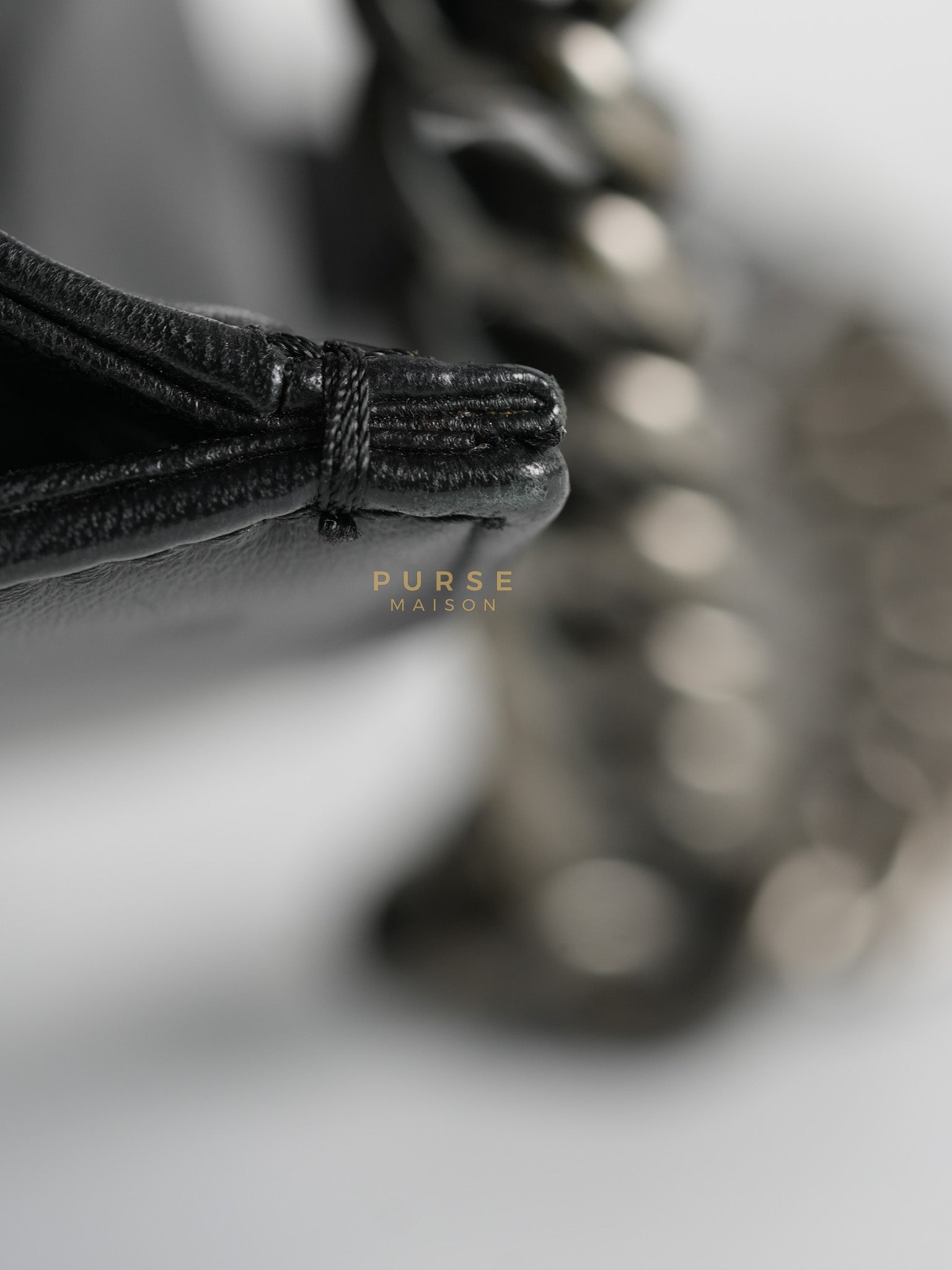 Le Boy Old Medium in Black Quilted Lambskin Leather & Ruthenium Hardware (Series 23) | Purse Maison Luxury Bags Shop