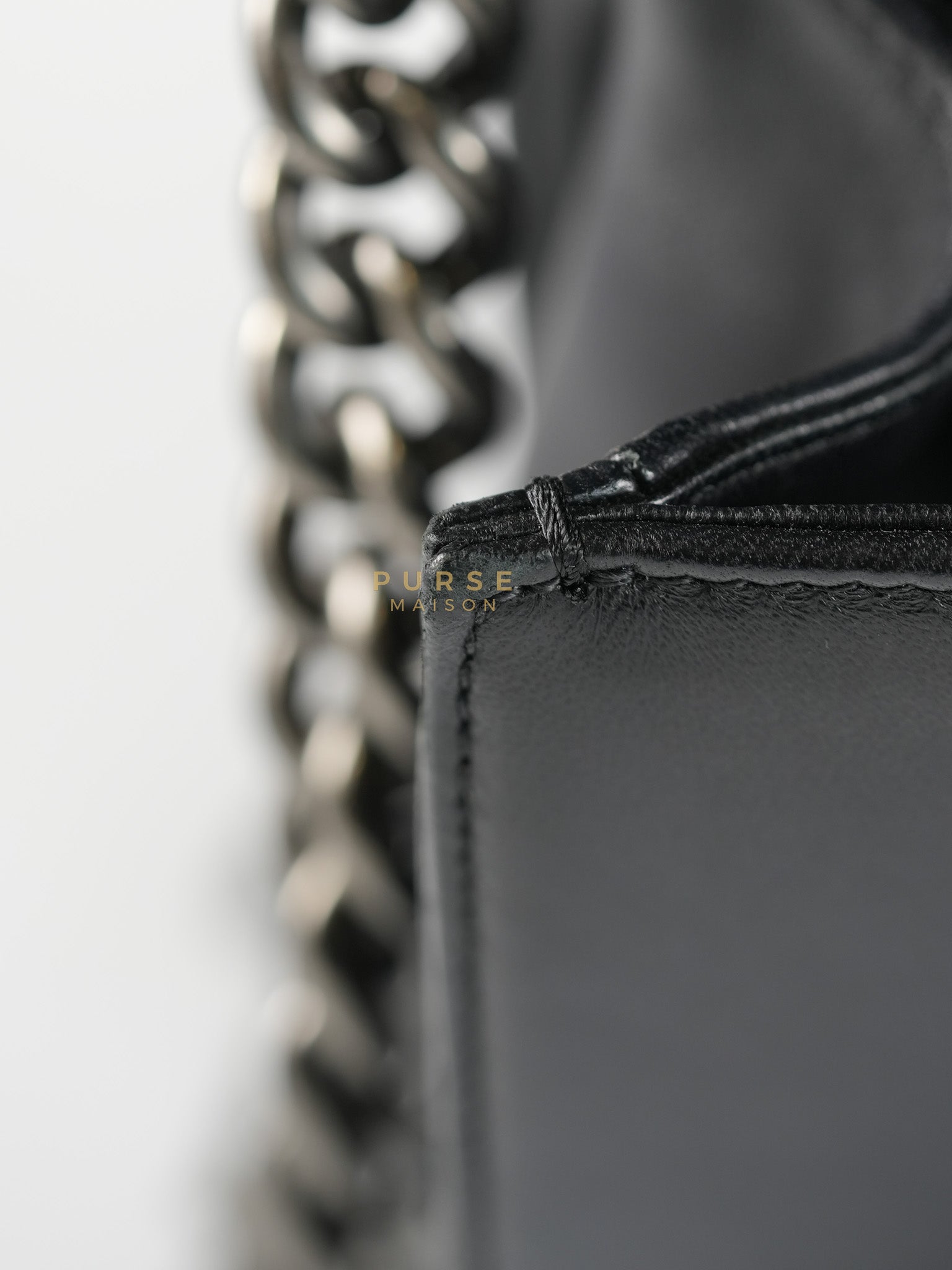 Le Boy Old Medium in Black Quilted Lambskin Leather & Ruthenium Hardware (Series 23) | Purse Maison Luxury Bags Shop