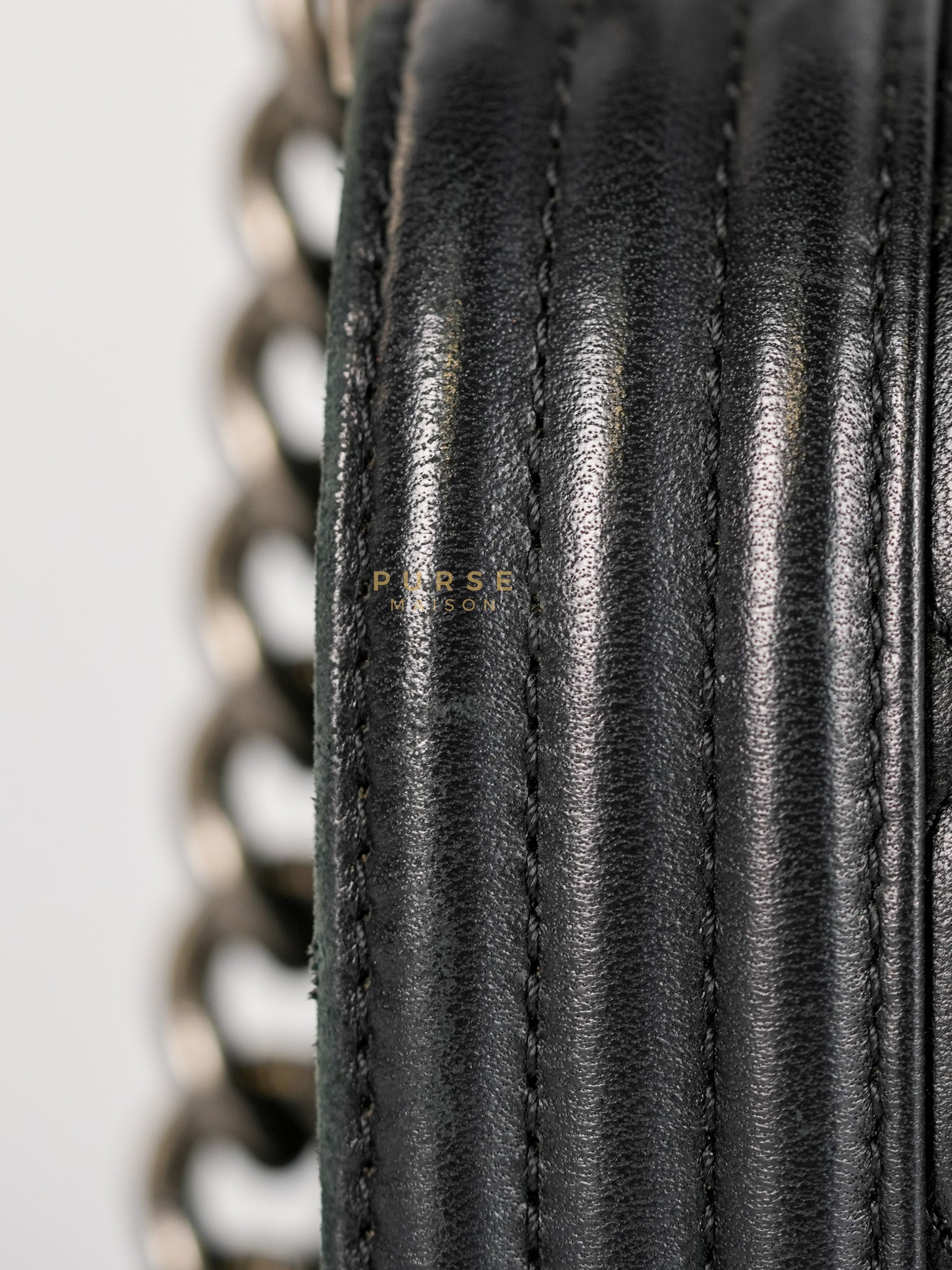 Le Boy Old Medium in Black Quilted Lambskin Leather & Ruthenium Hardware (Series 23) | Purse Maison Luxury Bags Shop