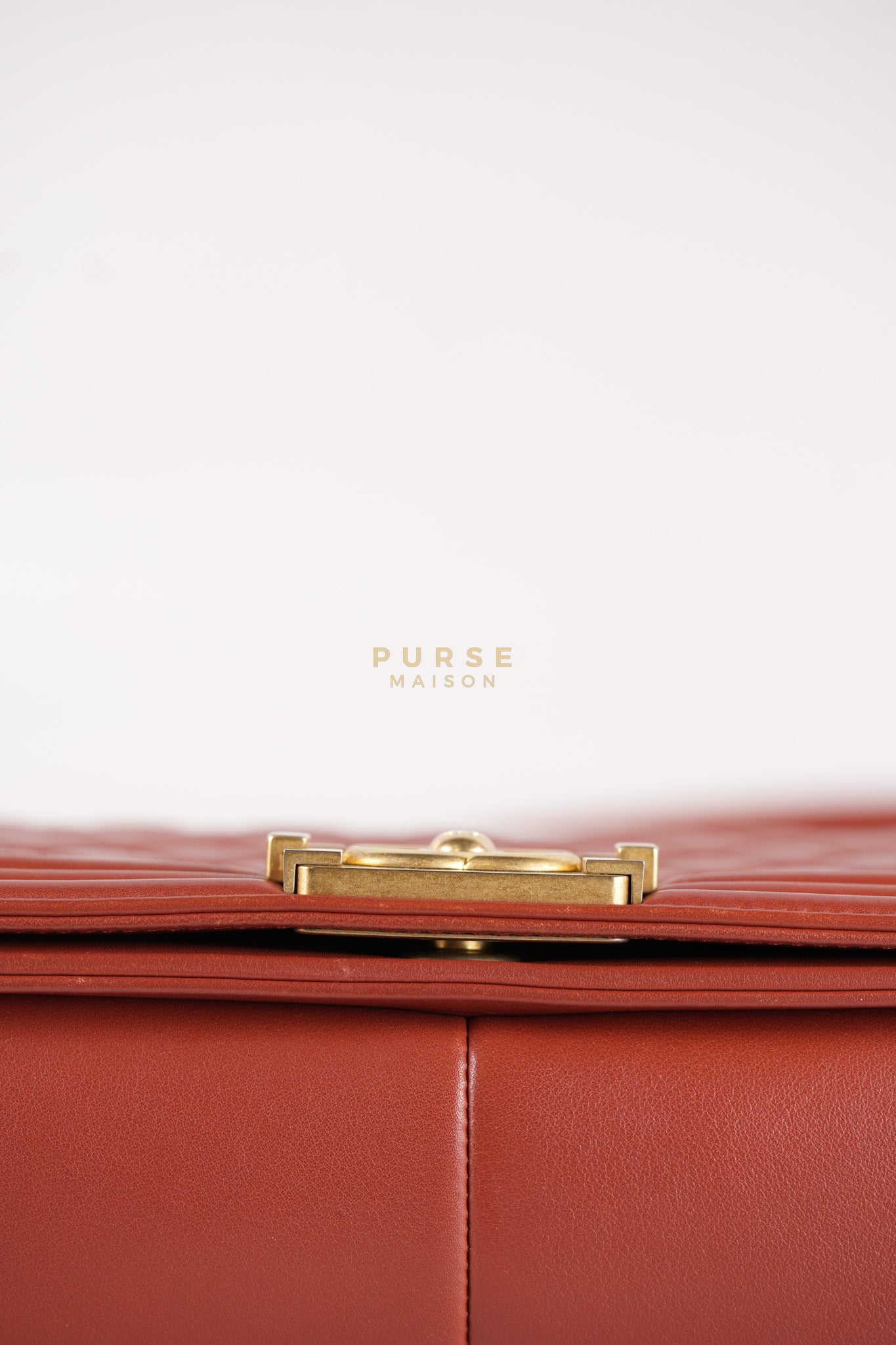 Le Boy Old Medium in Maroon Quilted Lambskin Leather & Aged Gold Hardware Series 25 | Purse Maison Luxury Bags Shop