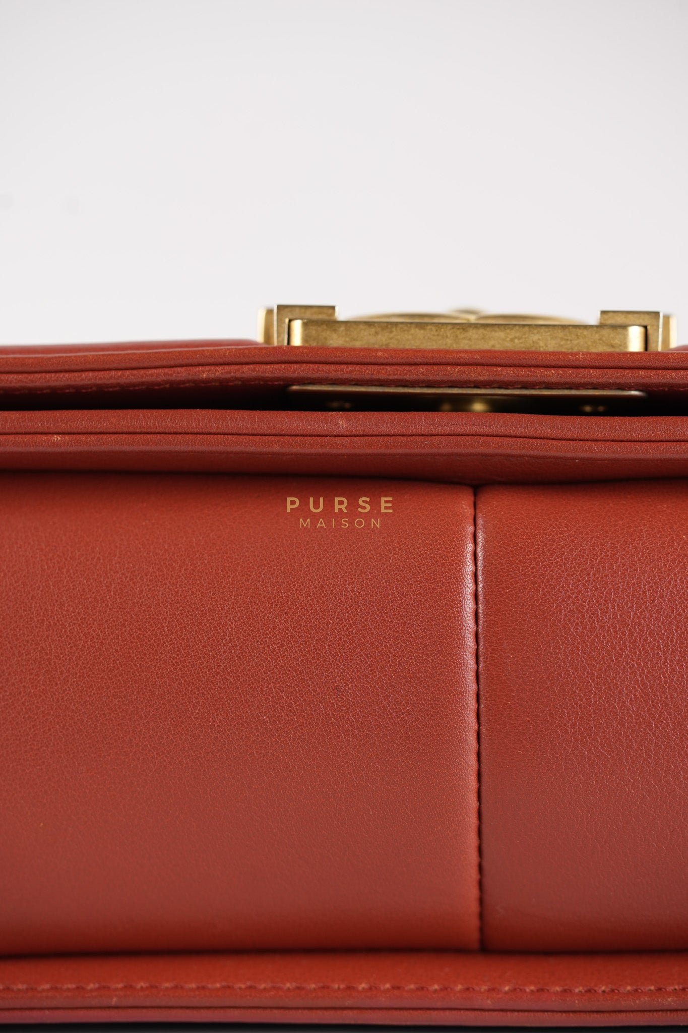 Le Boy Old Medium in Maroon Quilted Lambskin Leather & Aged Gold Hardware Series 25 | Purse Maison Luxury Bags Shop