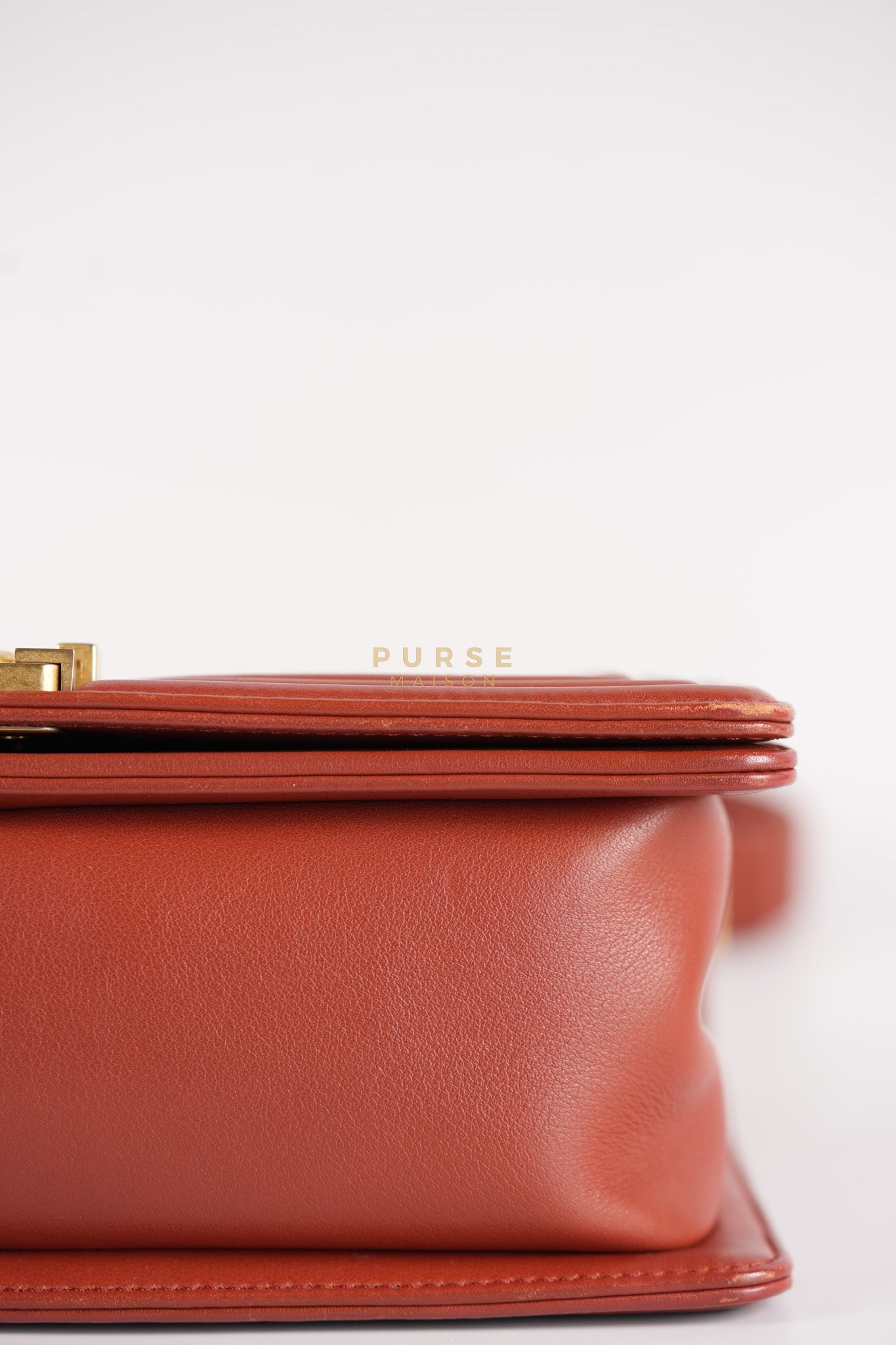 Le Boy Old Medium in Maroon Quilted Lambskin Leather & Aged Gold Hardware Series 25 | Purse Maison Luxury Bags Shop