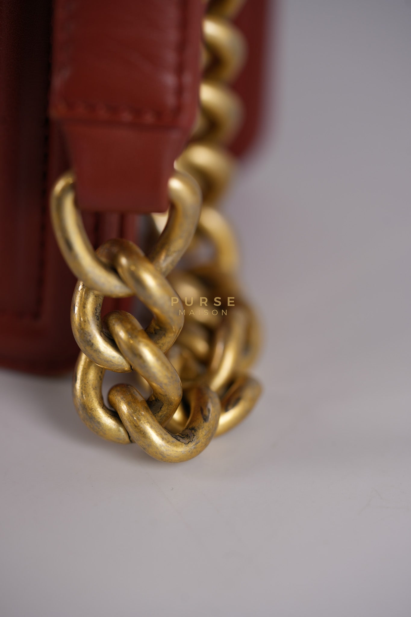 Le Boy Old Medium in Maroon Quilted Lambskin Leather & Aged Gold Hardware Series 25 | Purse Maison Luxury Bags Shop