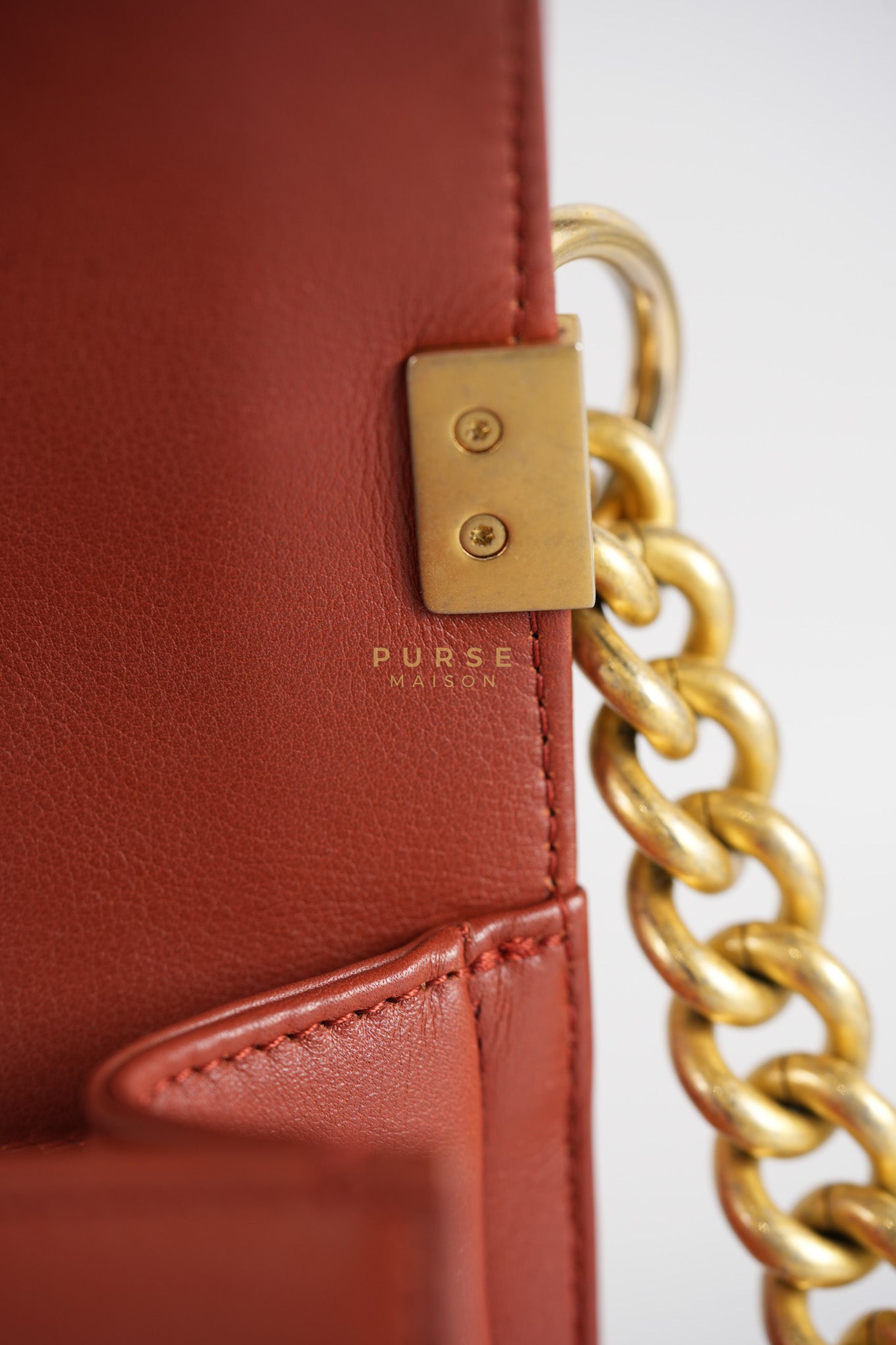 Le Boy Old Medium in Maroon Quilted Lambskin Leather & Aged Gold Hardware Series 25 | Purse Maison Luxury Bags Shop