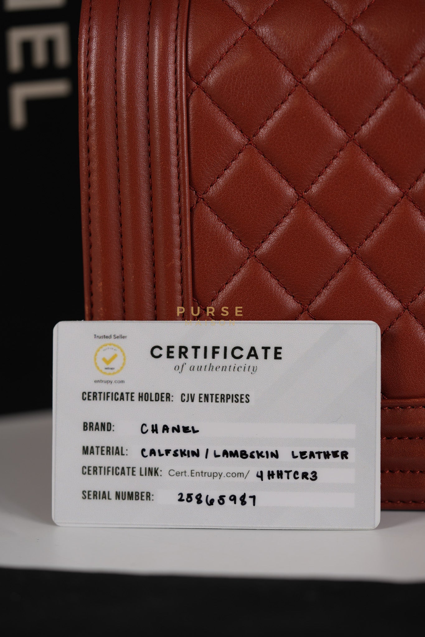 Le Boy Old Medium in Maroon Quilted Lambskin Leather & Aged Gold Hardware Series 25 | Purse Maison Luxury Bags Shop