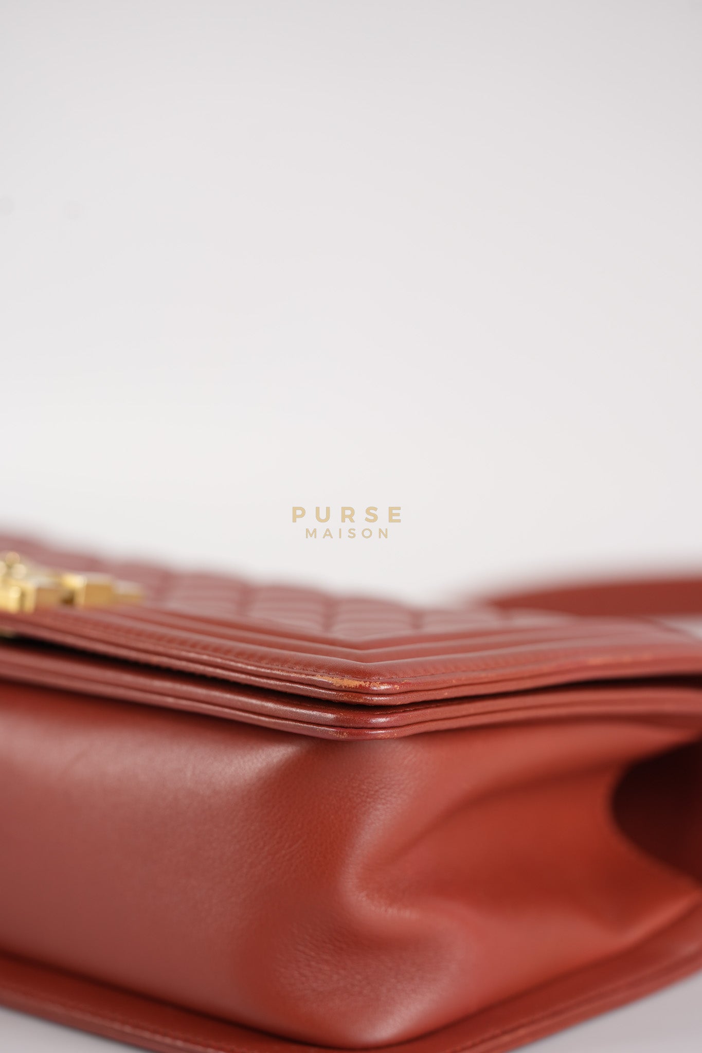 Le Boy Old Medium in Maroon Quilted Lambskin Leather & Aged Gold Hardware Series 25 | Purse Maison Luxury Bags Shop