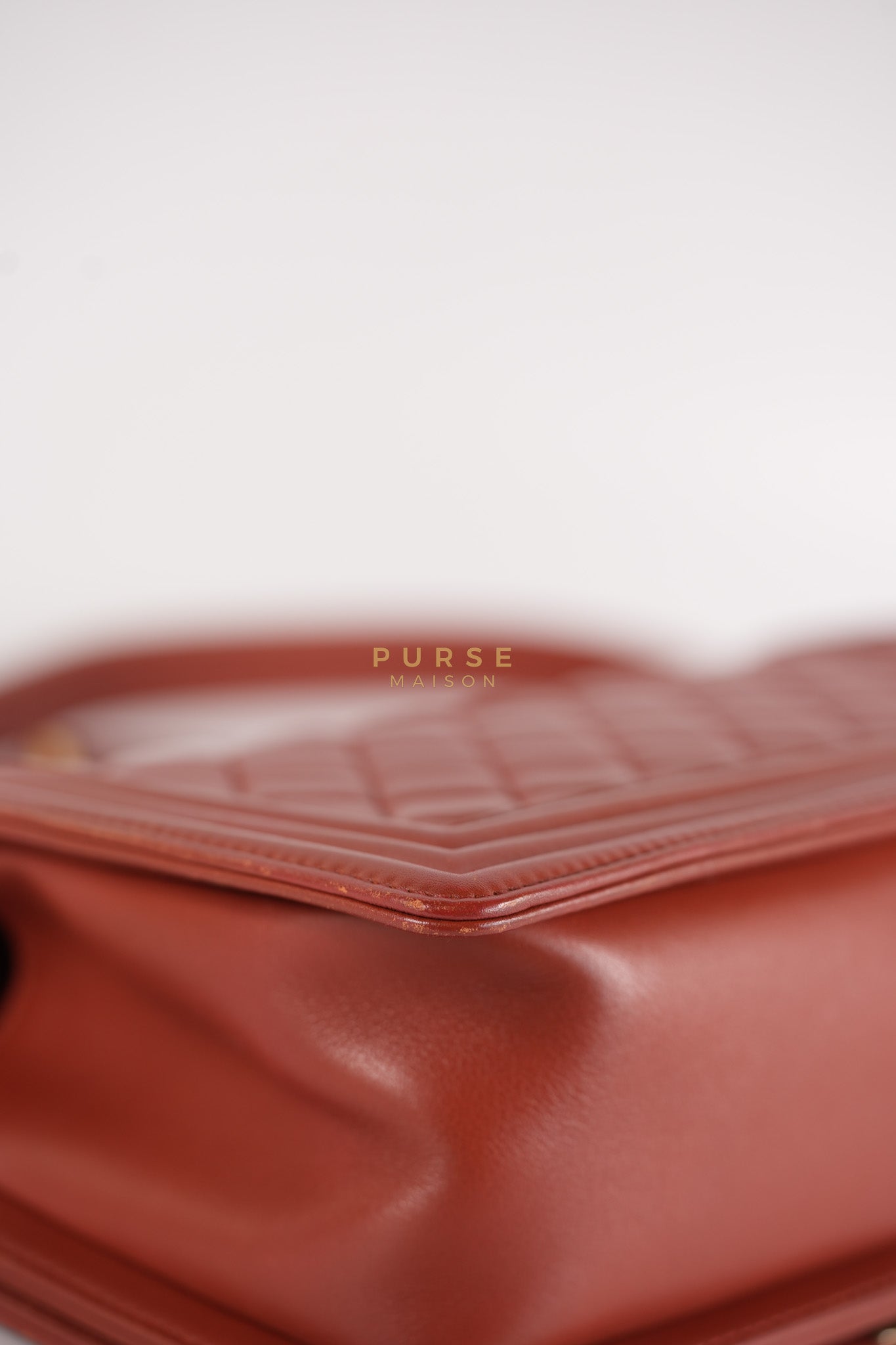 Le Boy Old Medium in Maroon Quilted Lambskin Leather & Aged Gold Hardware Series 25 | Purse Maison Luxury Bags Shop