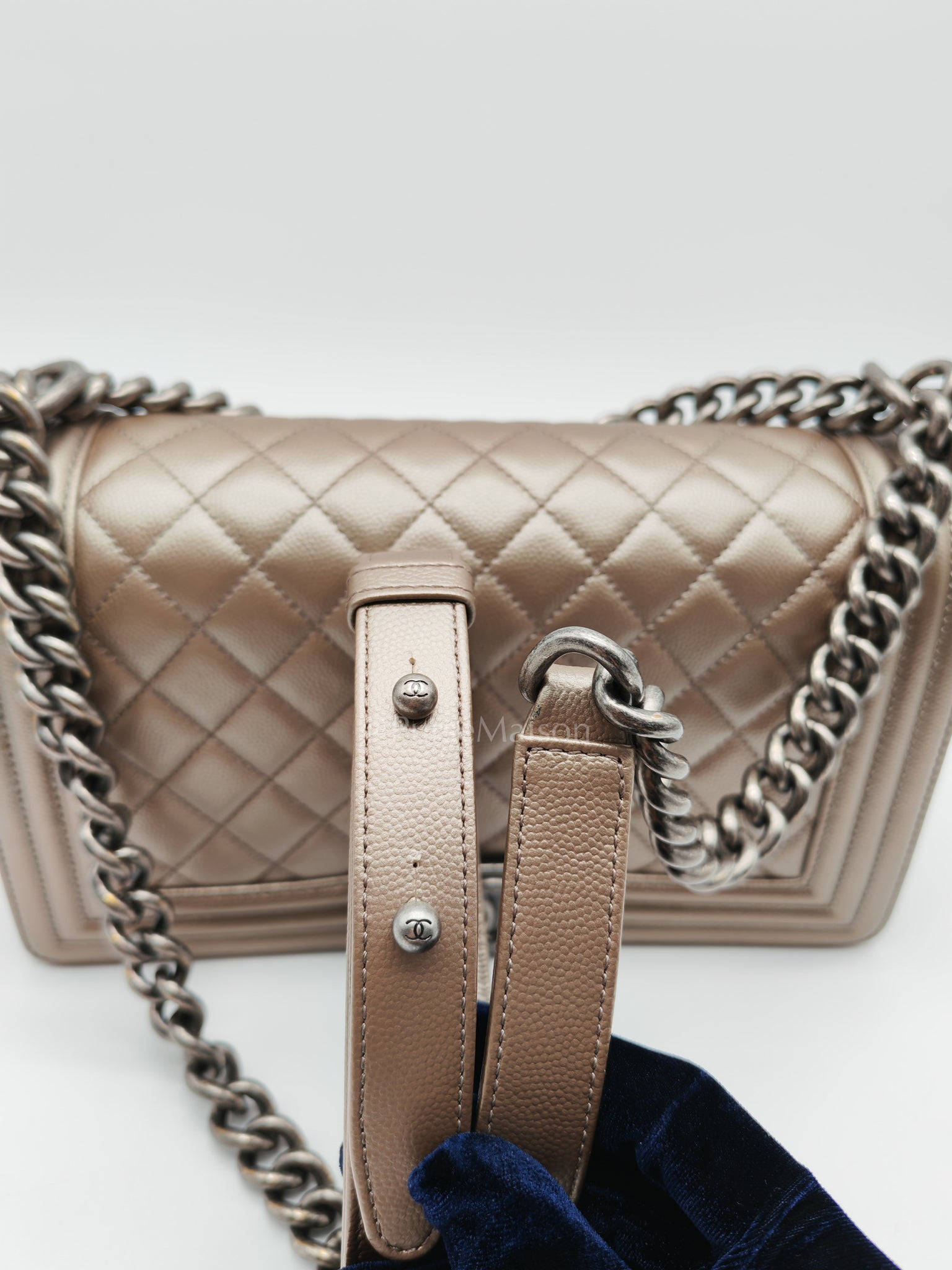 Le Boy old Medium in Metallic Bronze Caviar Leather & Ruthenium Hardware (Series 24) | Purse Maison Luxury Bags Shop