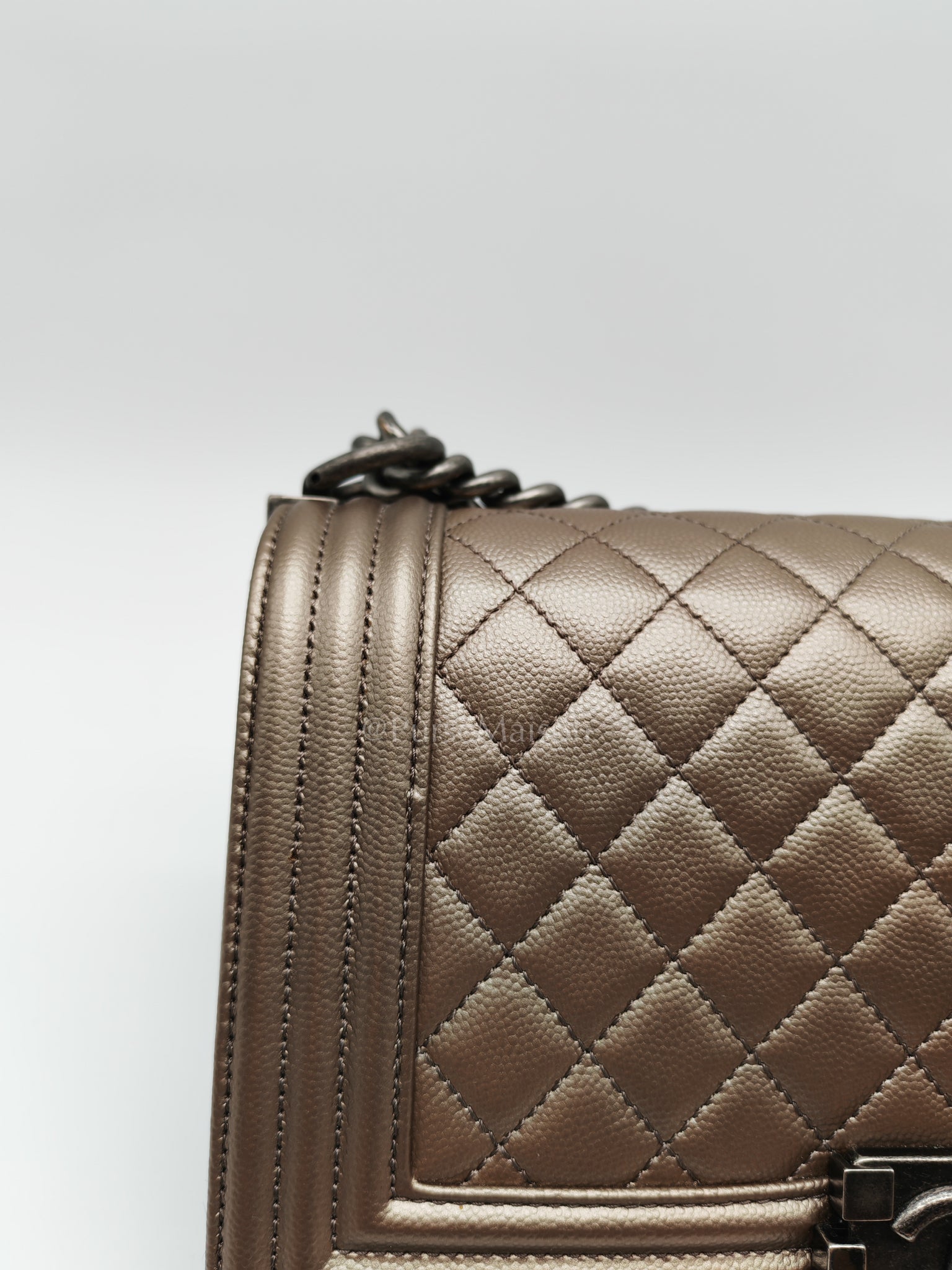 Le Boy old Medium in Metallic Bronze Caviar Leather & Ruthenium Hardware (Series 24) | Purse Maison Luxury Bags Shop