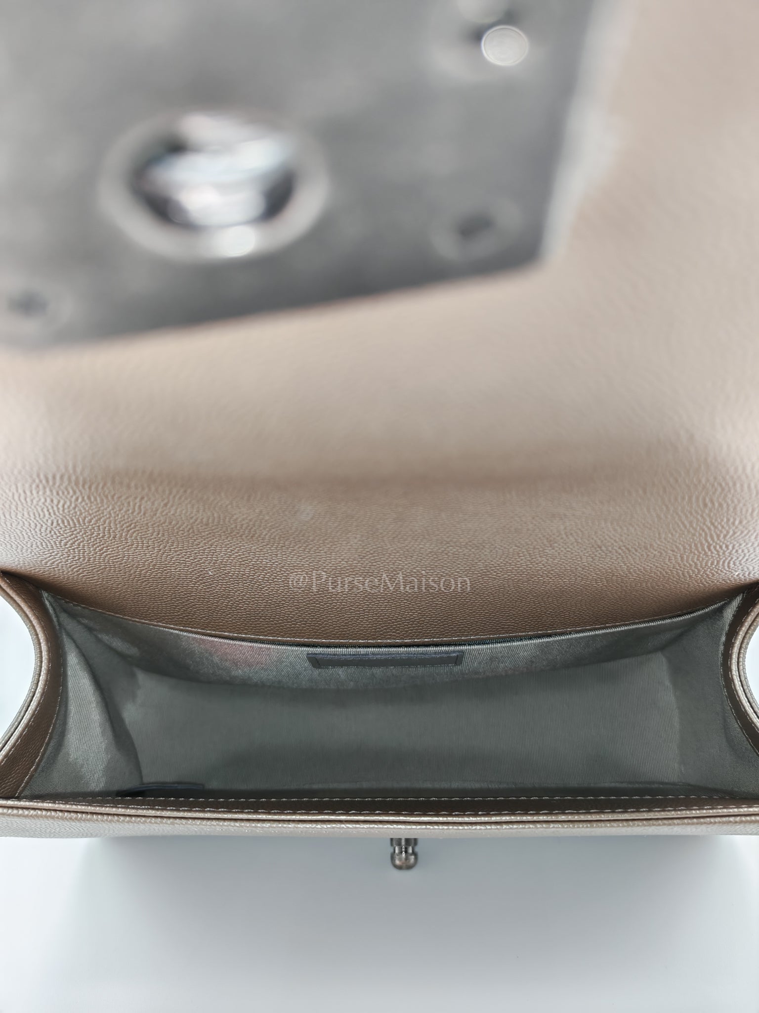 Le Boy old Medium in Metallic Bronze Caviar Leather & Ruthenium Hardware (Series 24) | Purse Maison Luxury Bags Shop