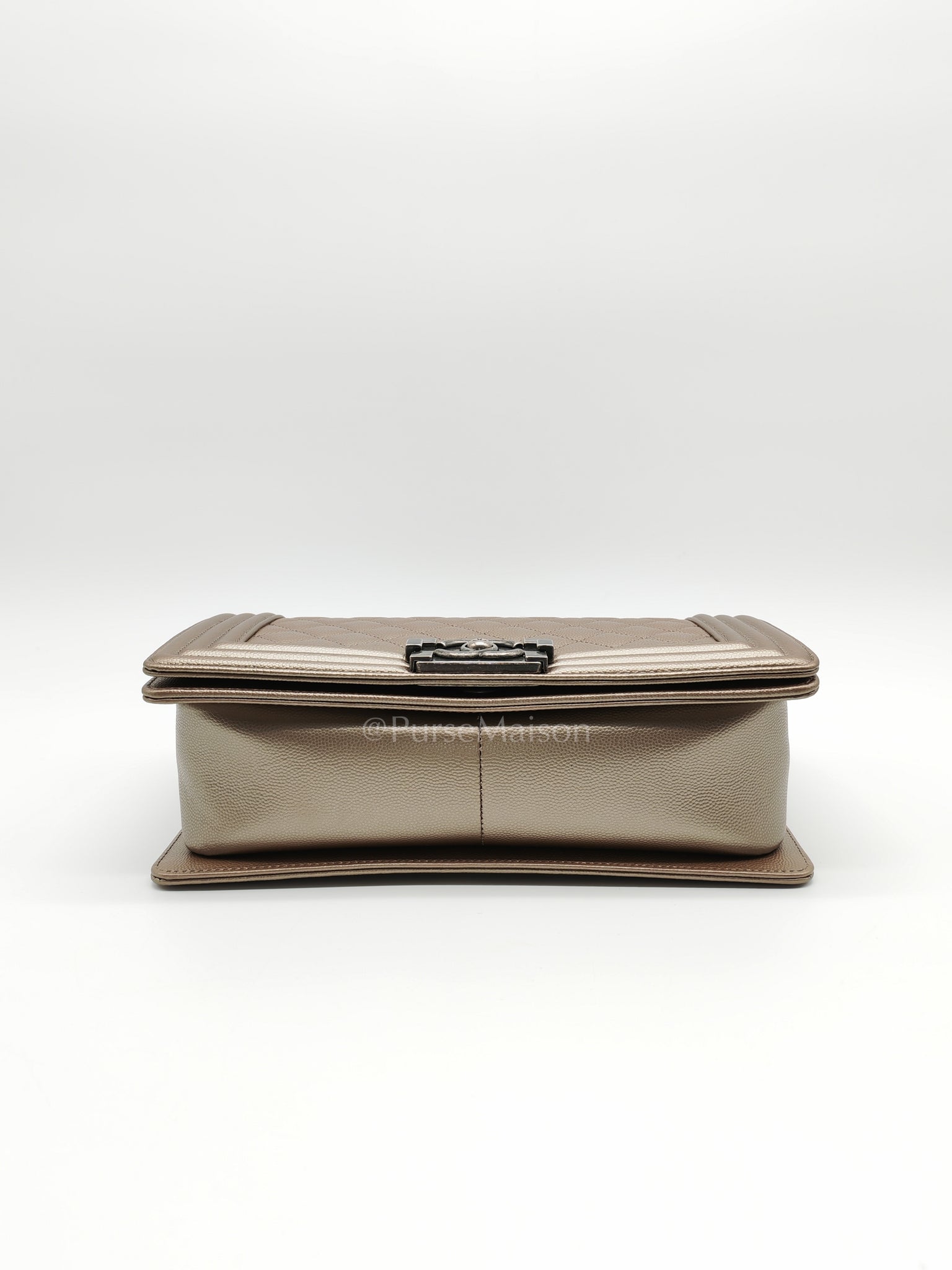 Le Boy old Medium in Metallic Bronze Caviar Leather & Ruthenium Hardware (Series 24) | Purse Maison Luxury Bags Shop