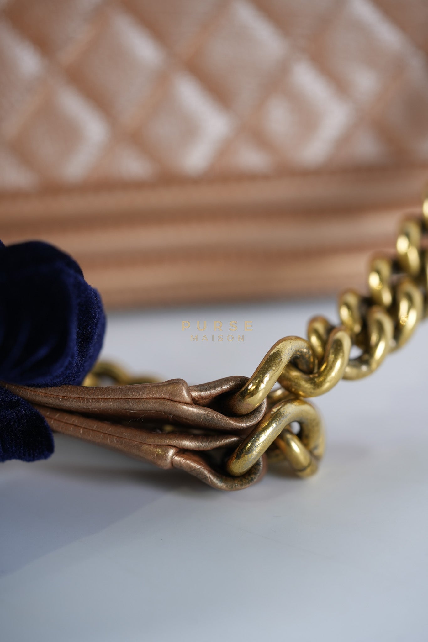 Le Boy Old Medium in Metallic Bronze Quilted Calfskin Leather and Gold Hardware Series 20 | Purse Maison Luxury Bags Shop