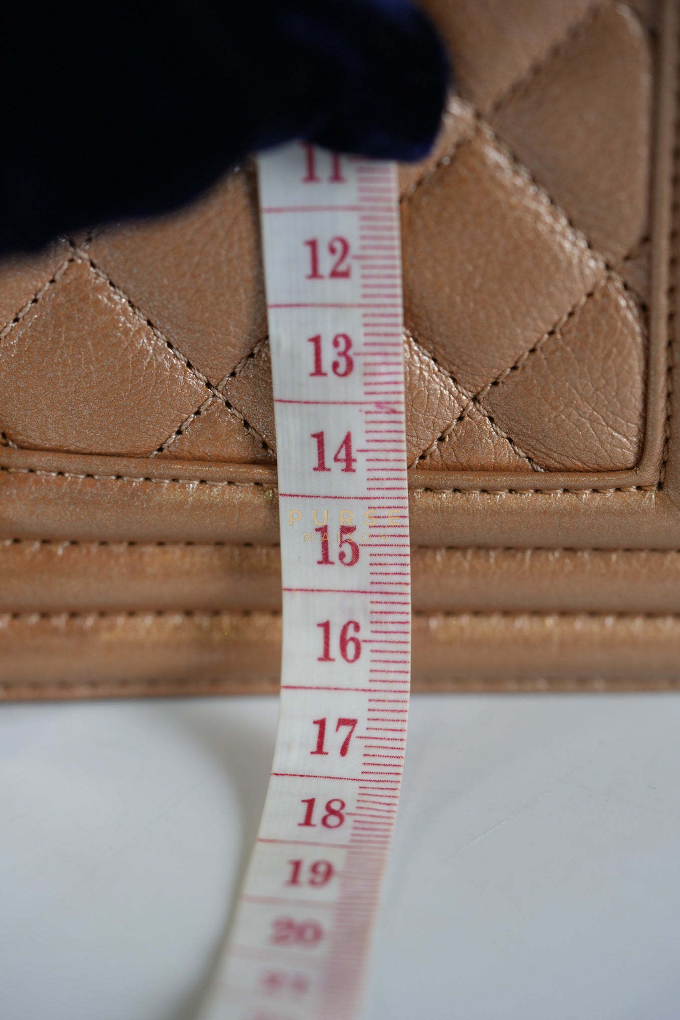 Le Boy Old Medium in Metallic Bronze Quilted Calfskin Leather and Gold Hardware Series 20 | Purse Maison Luxury Bags Shop