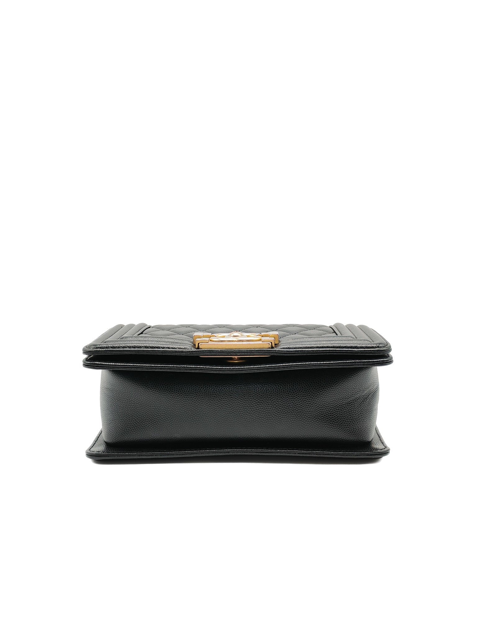 Le Boy Small Black Caviar Leather in Aged Gold Hardware (Series 27) | Purse Maison Luxury Bags Shop