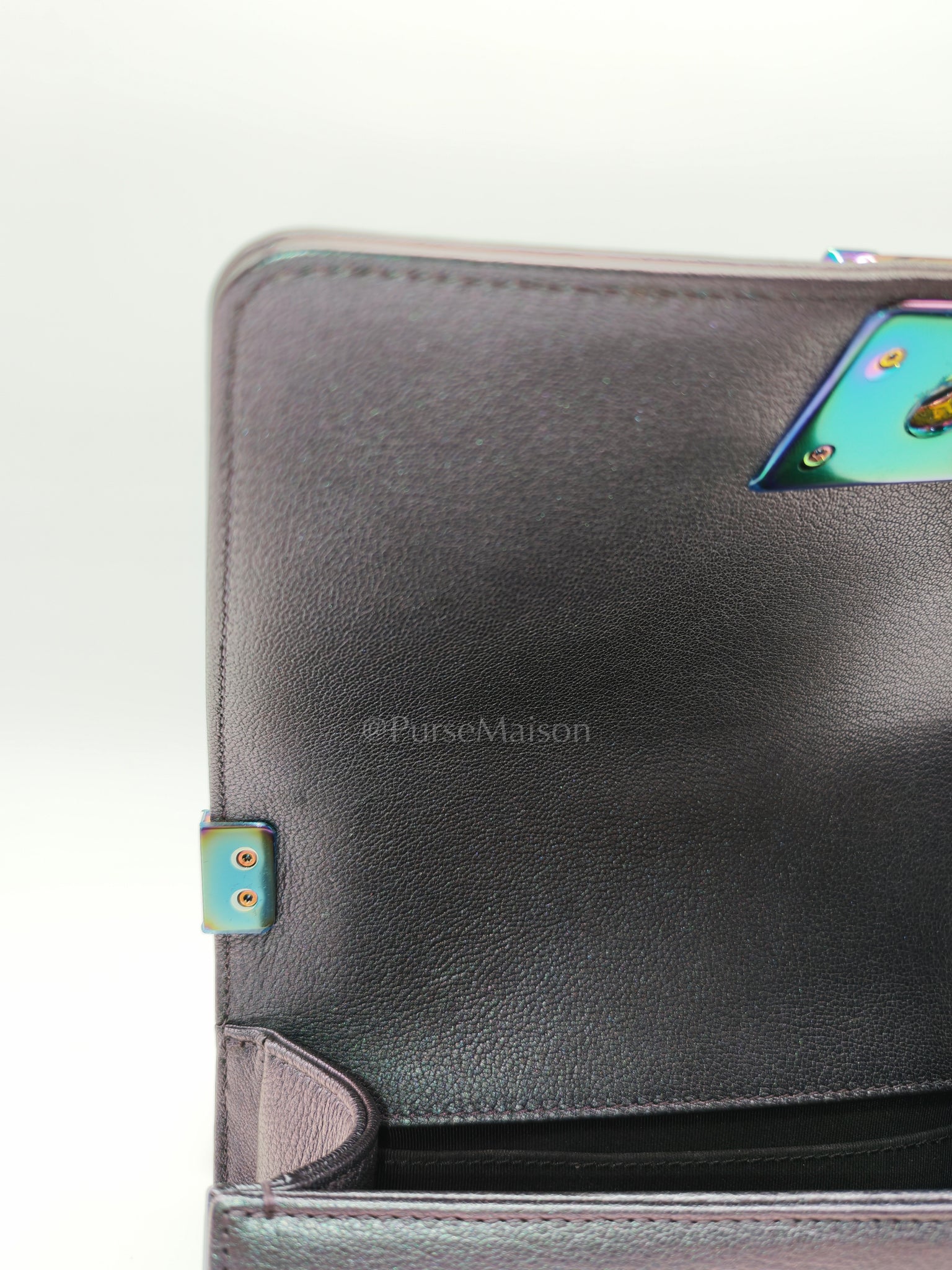 Le boy Small Iridescent Purple Mermaid Quilted Goatskin in Rainbow Hardware (Series 21) | Purse Maison Luxury Bags Shop