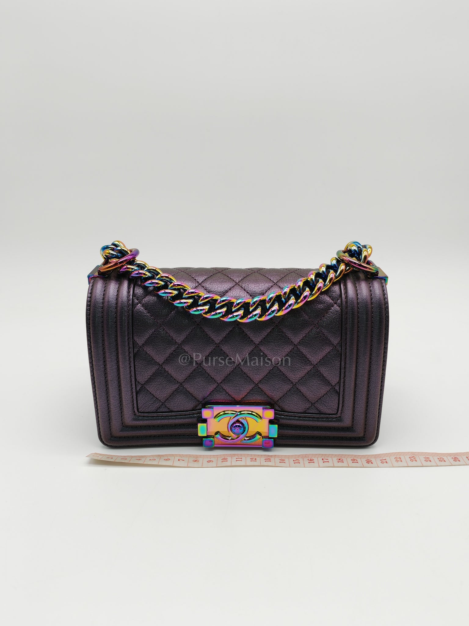 Le boy Small Iridescent Purple Mermaid Quilted Goatskin in Rainbow Hardware (Series 21) | Purse Maison Luxury Bags Shop