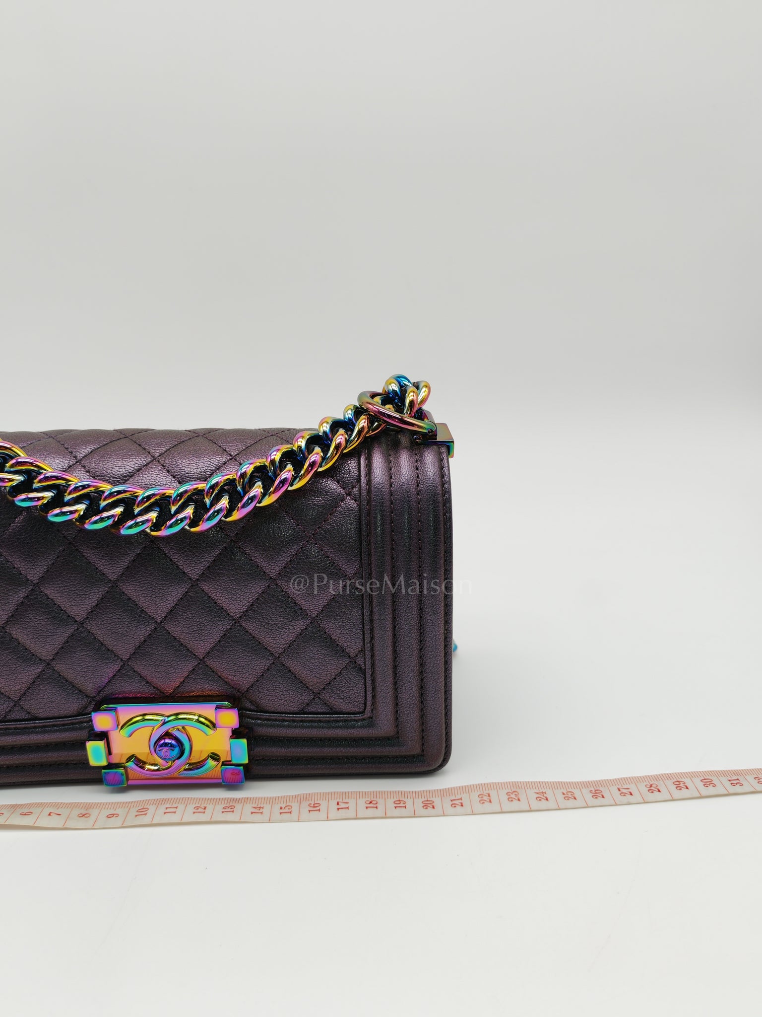 Le boy Small Iridescent Purple Mermaid Quilted Goatskin in Rainbow Hardware (Series 21) | Purse Maison Luxury Bags Shop