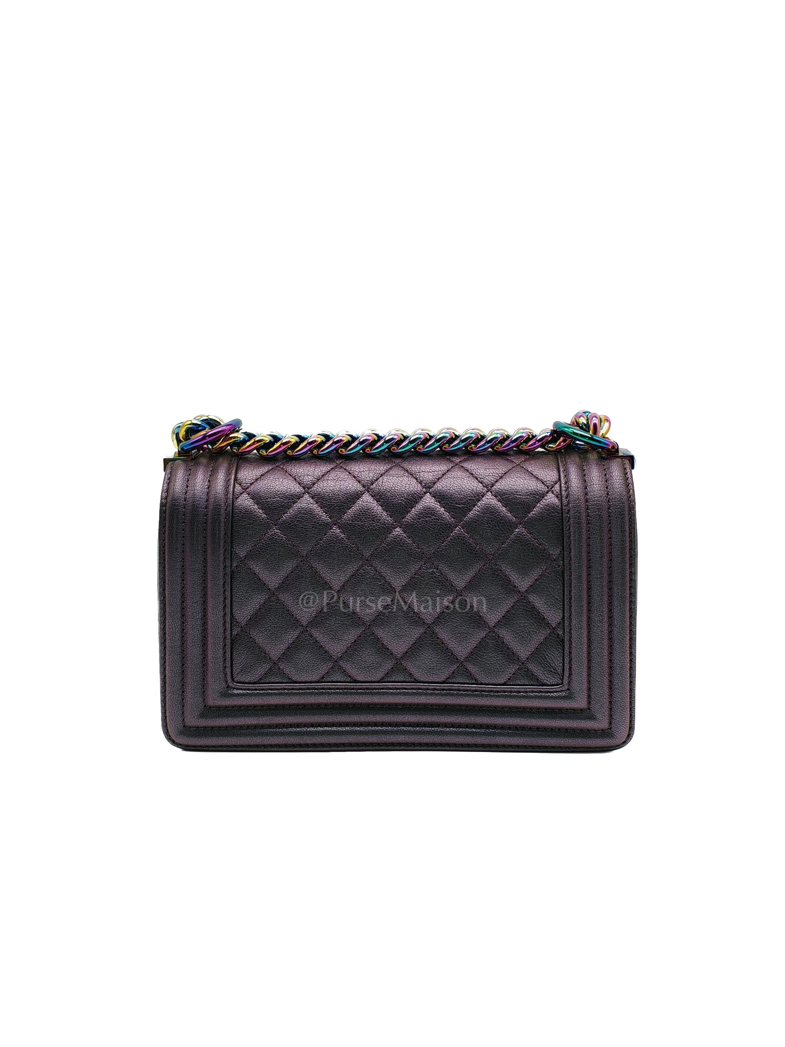 Le boy Small Iridescent Purple Mermaid Quilted Goatskin in Rainbow Hardware (Series 21) | Purse Maison Luxury Bags Shop
