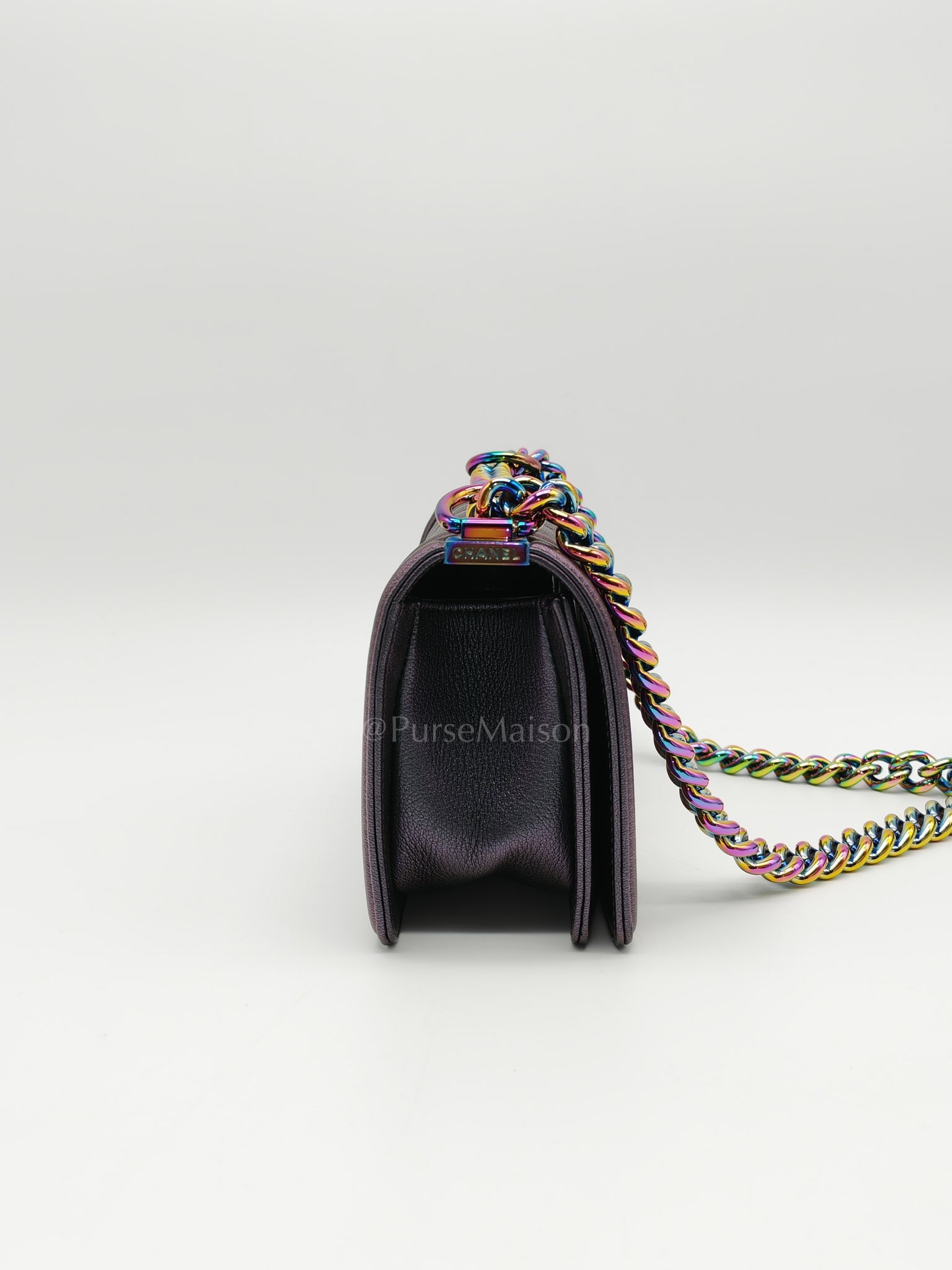 Le boy Small Iridescent Purple Mermaid Quilted Goatskin in Rainbow Hardware (Series 21) | Purse Maison Luxury Bags Shop