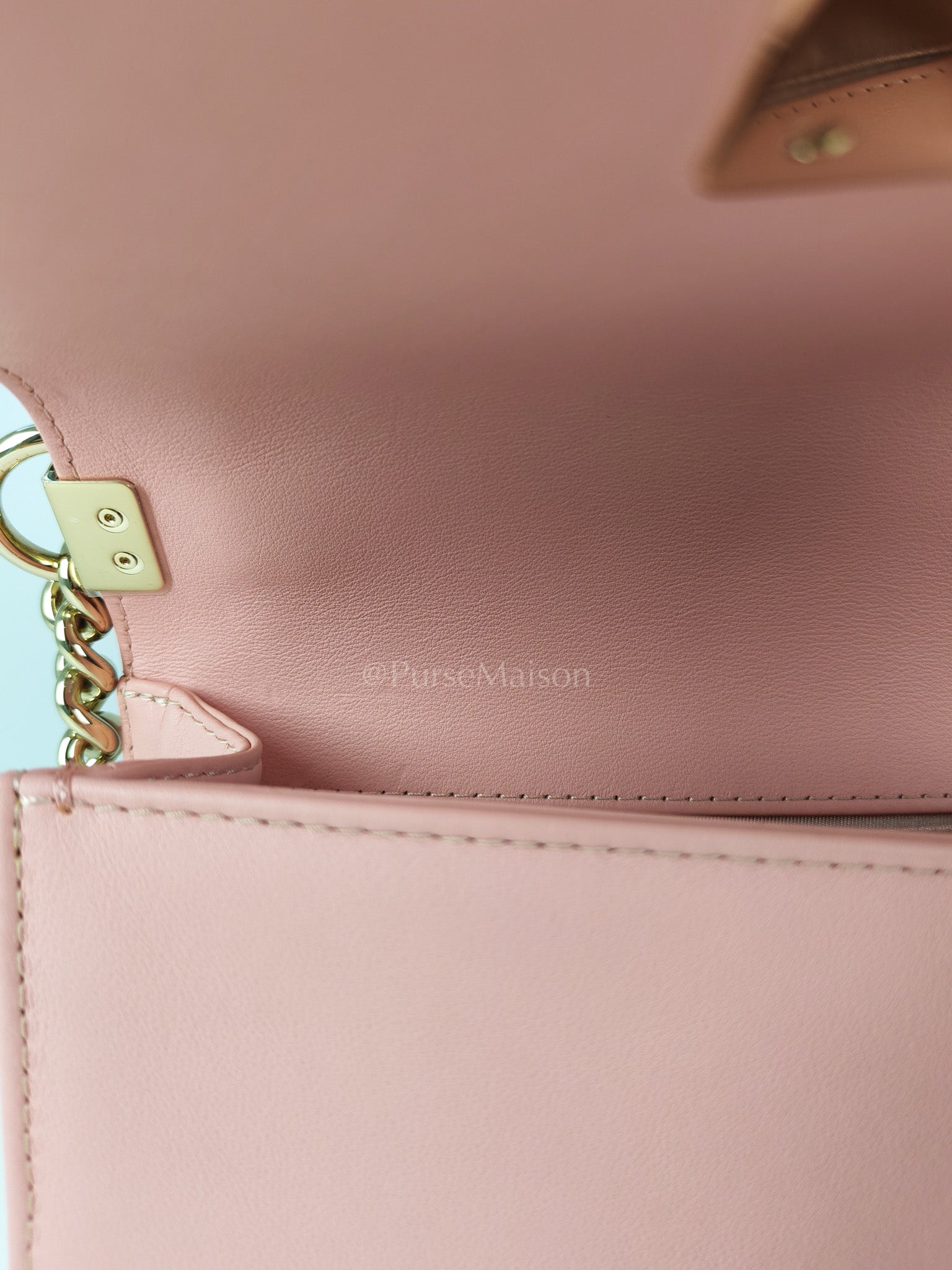 Le Boy Small Top Handle in Pink Calfskin Leather and Light Gold Hardware Series 27 | Purse Maison Luxury Bags Shop