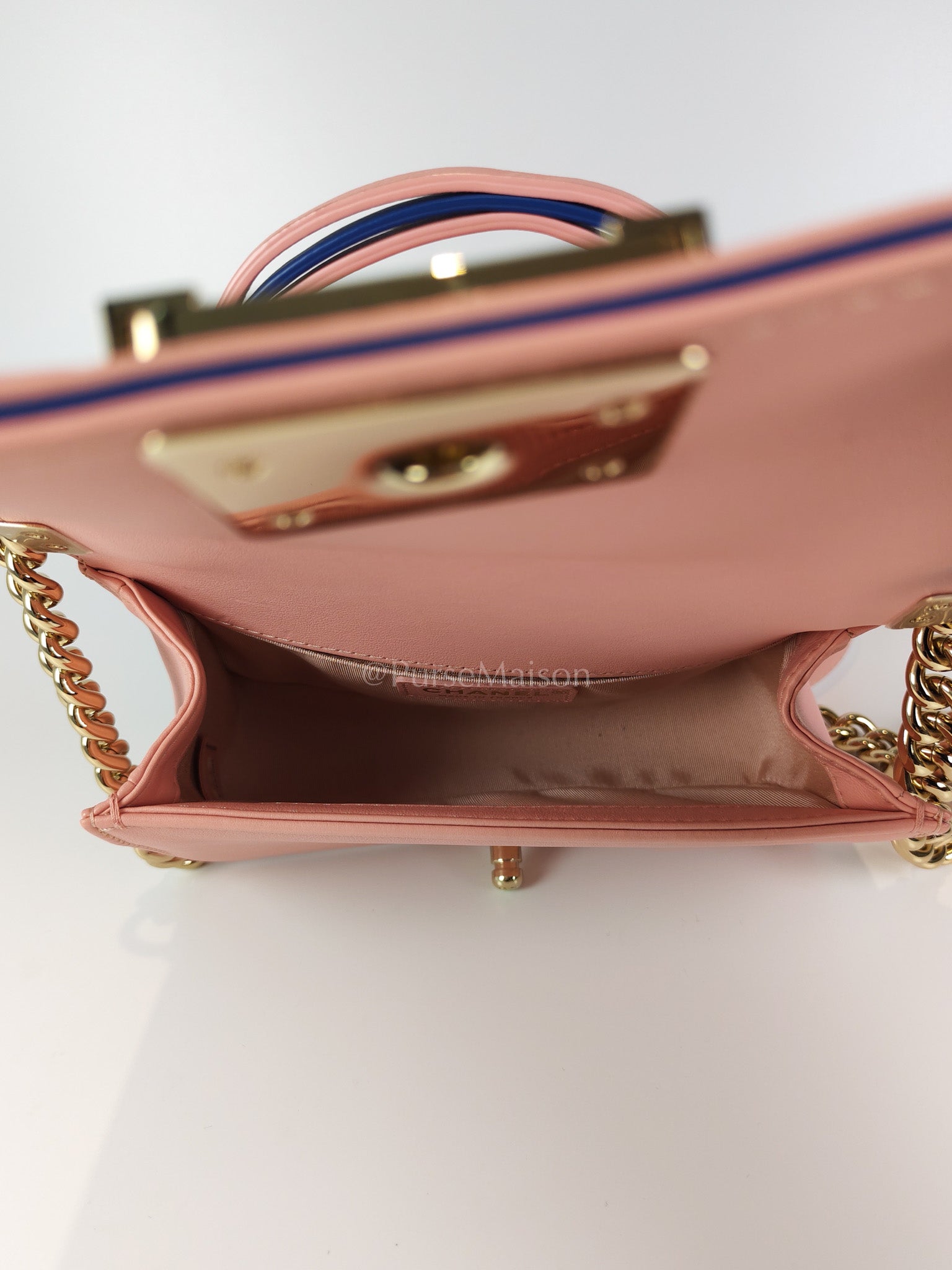 Le Boy Small Top Handle in Pink Calfskin Leather and Light Gold Hardware Series 27 | Purse Maison Luxury Bags Shop