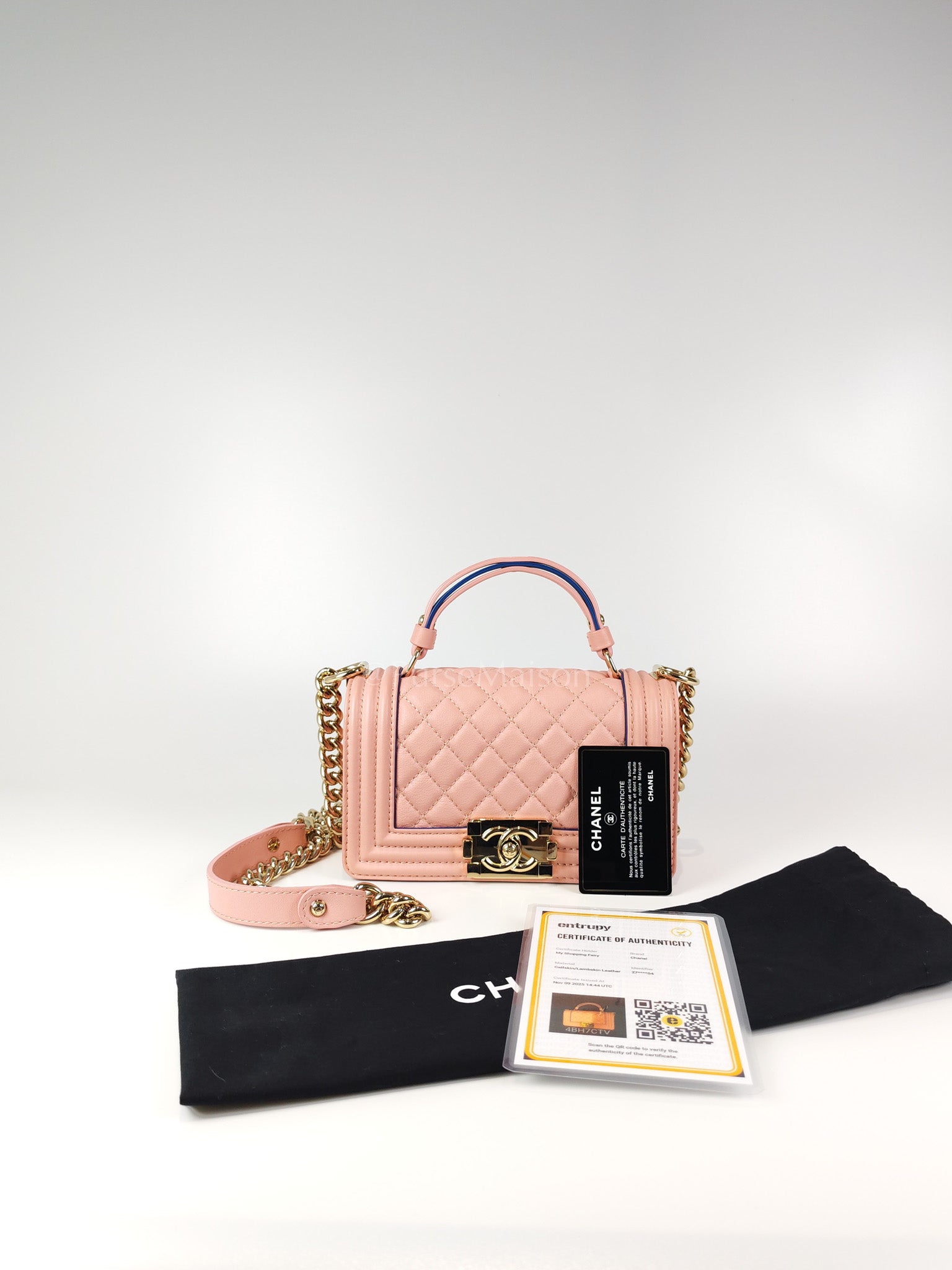 Le Boy Small Top Handle in Pink Calfskin Leather and Light Gold Hardware Series 27 | Purse Maison Luxury Bags Shop