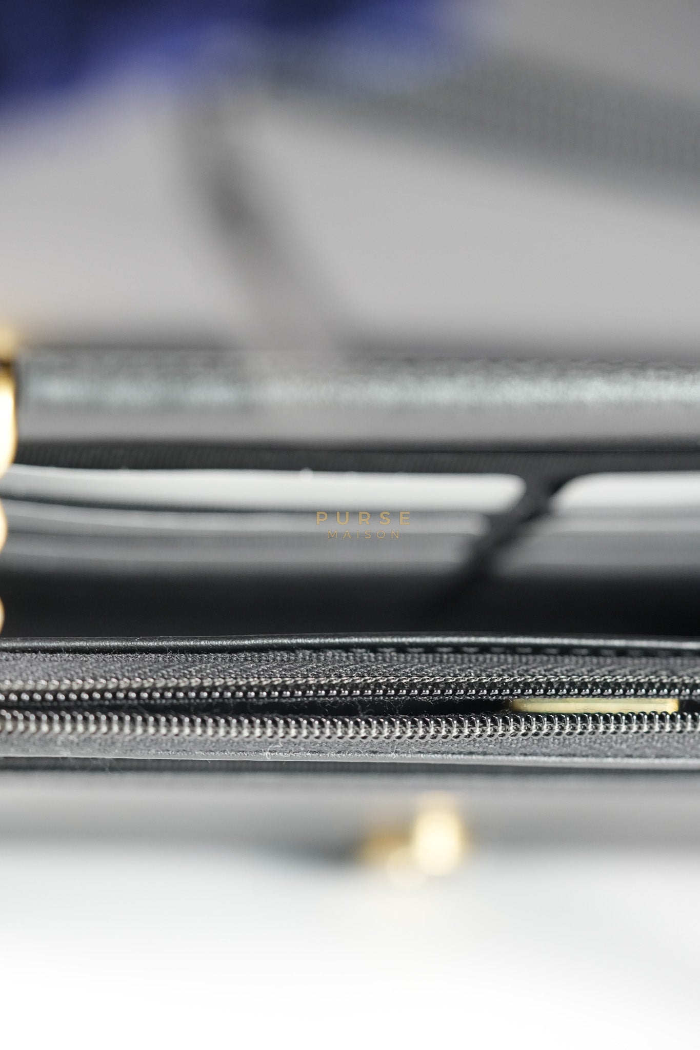 Le Boy Wallet On Chain in Black Caviar Leather Aged Gold Hardware (Microchip) | Purse Maison Luxury Bags Shop