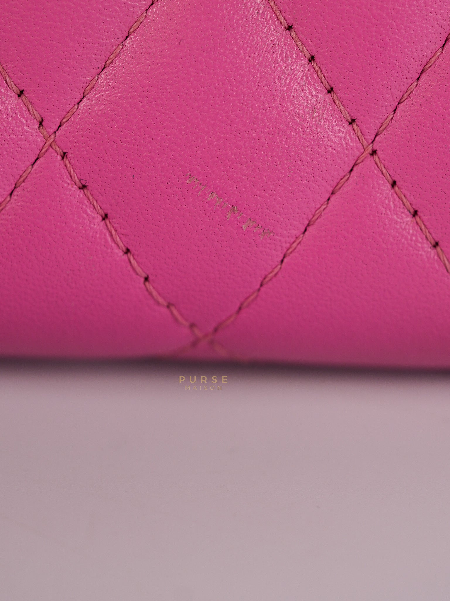 Le Boy Zip Card Holder in Pink Lambskin Leather & Aged Gold Hardware (Series 26) | Purse Maison Luxury Bags Shop