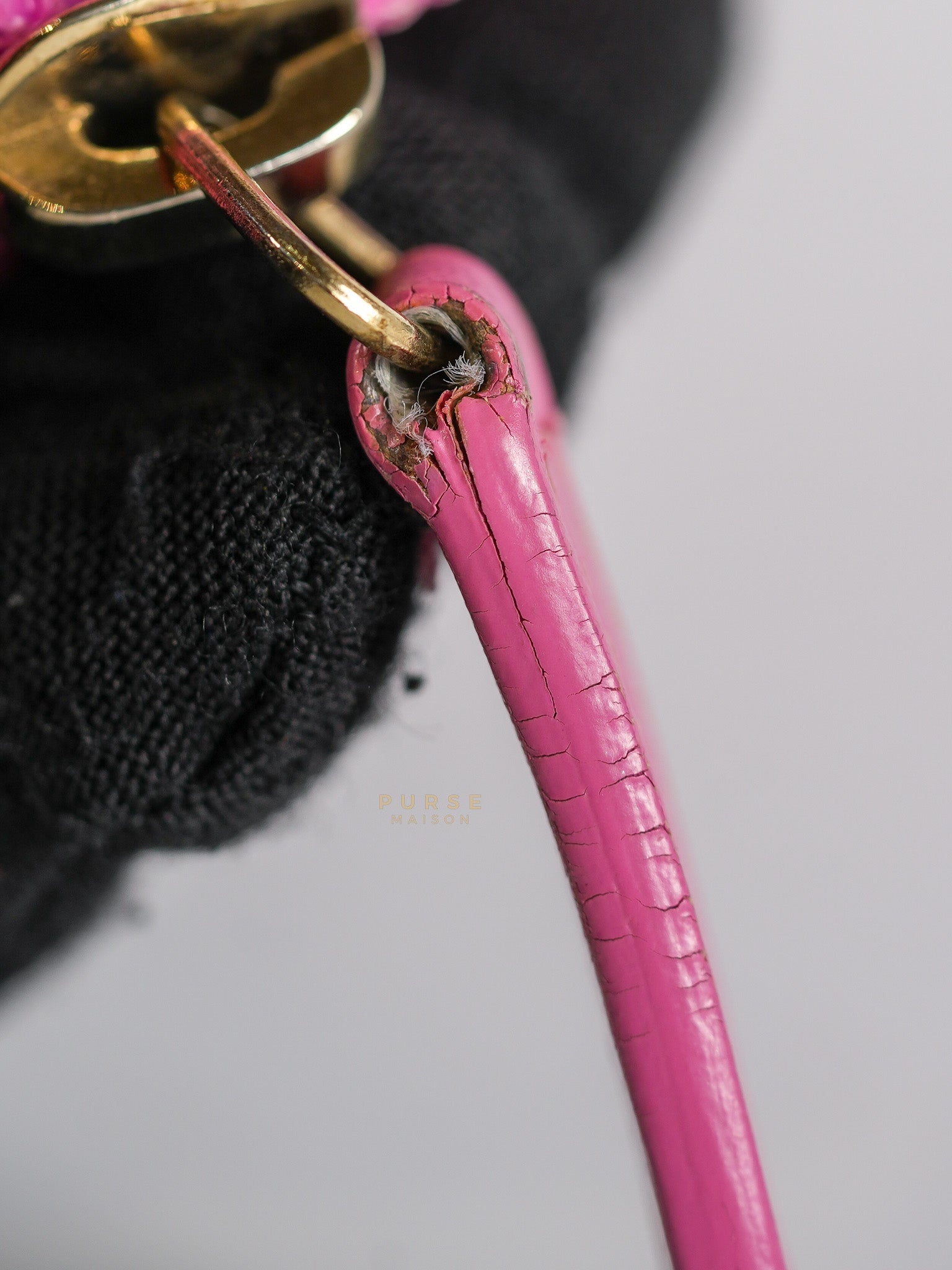 Le Boy Zip Card Holder in Pink Lambskin Leather & Aged Gold Hardware (Series 26) | Purse Maison Luxury Bags Shop