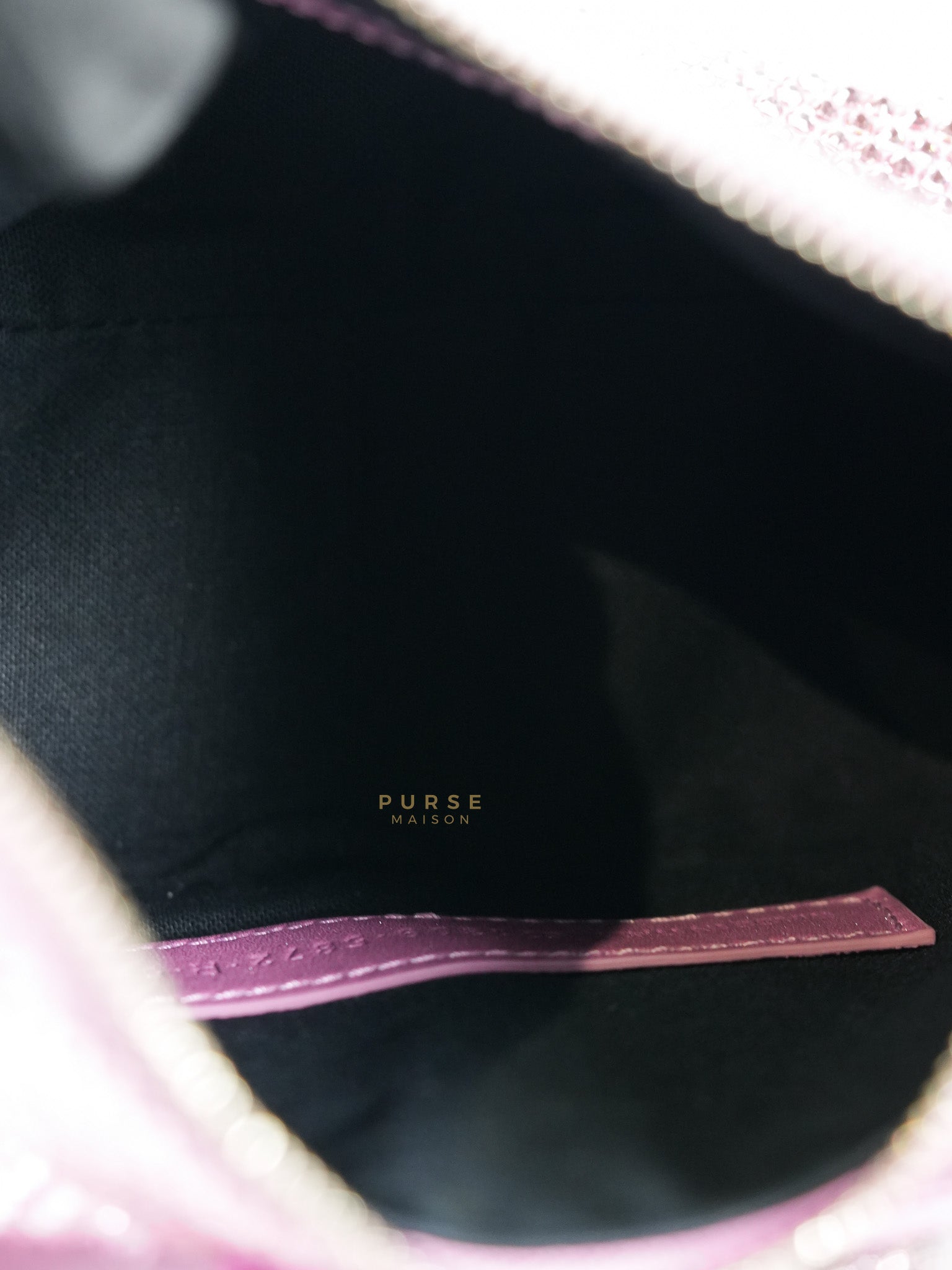 Le Cagole in Pink Diamond Stud Suede Leather | Purse Maison Luxury Bags Shop