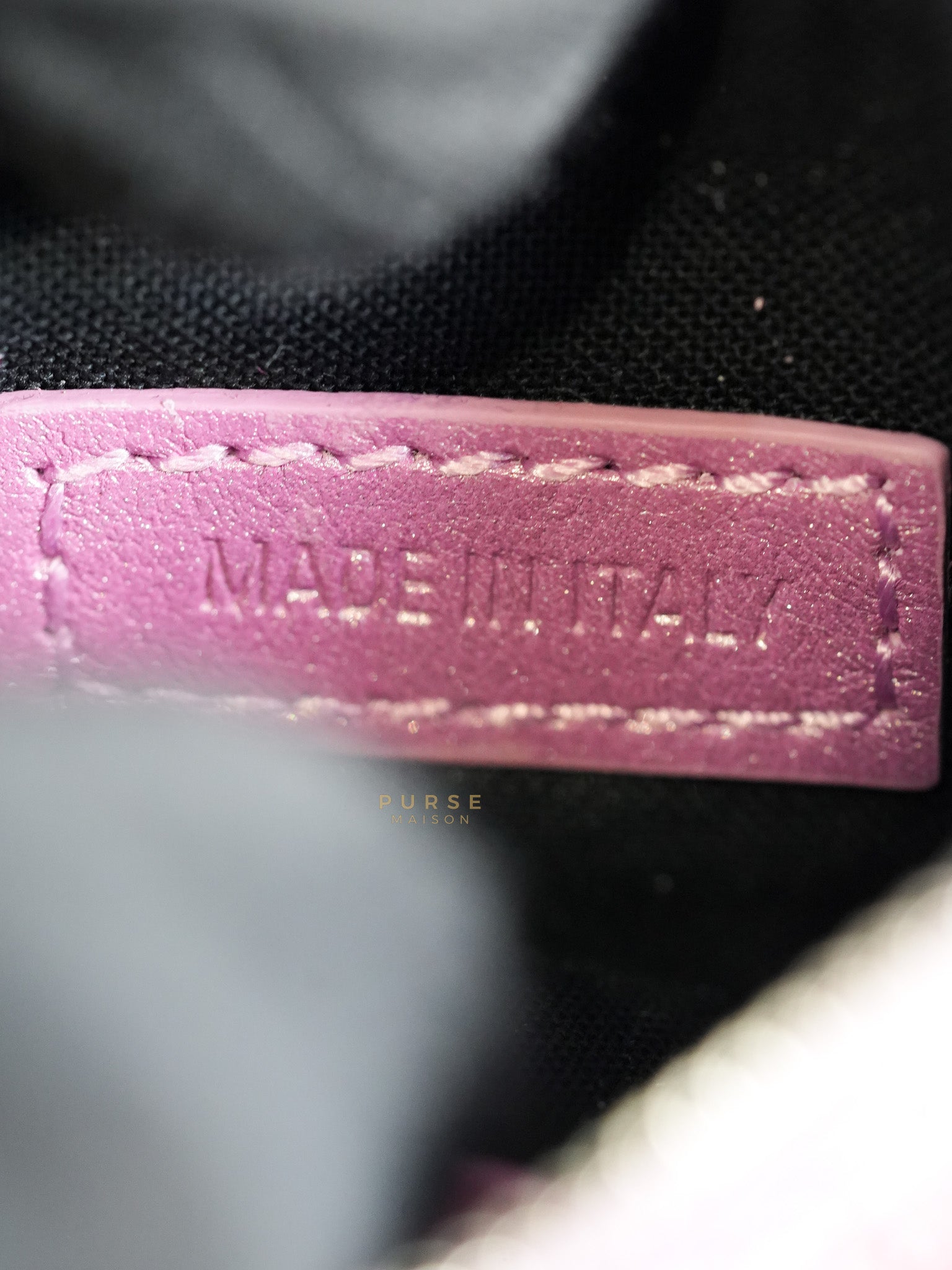 Le Cagole in Pink Diamond Stud Suede Leather | Purse Maison Luxury Bags Shop