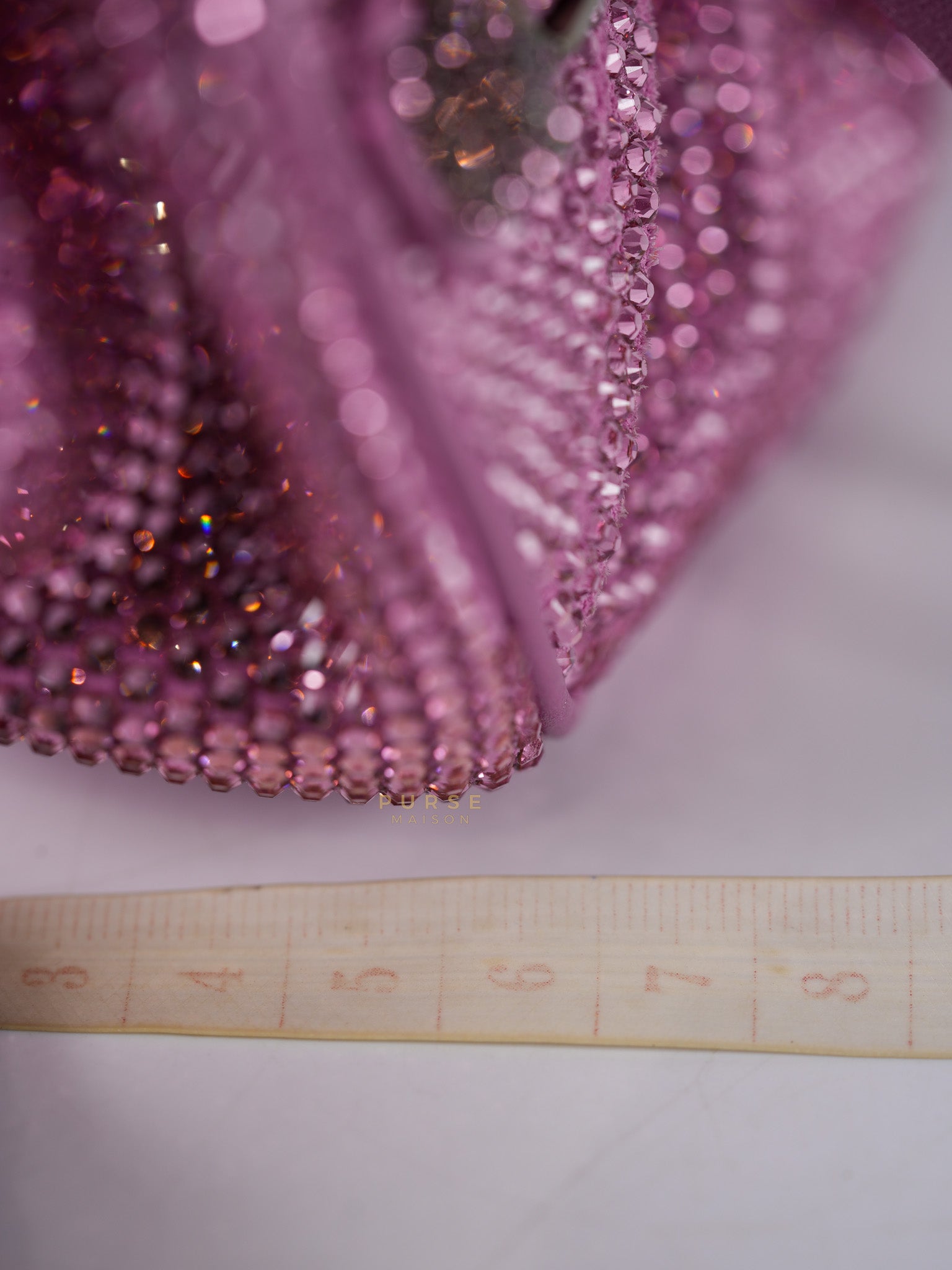 Le Cagole in Pink Diamond Stud Suede Leather | Purse Maison Luxury Bags Shop