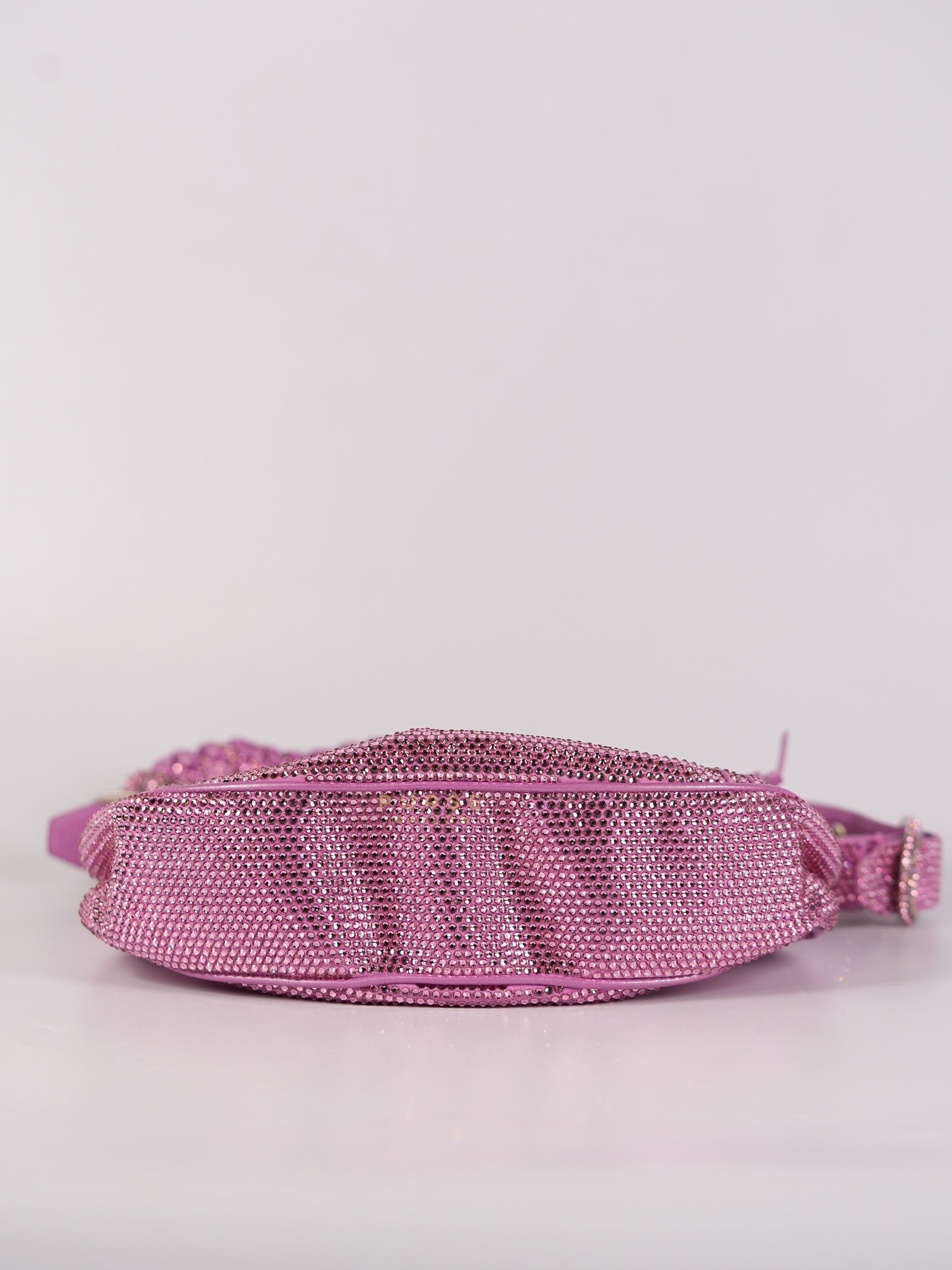 Le Cagole in Pink Diamond Stud Suede Leather | Purse Maison Luxury Bags Shop