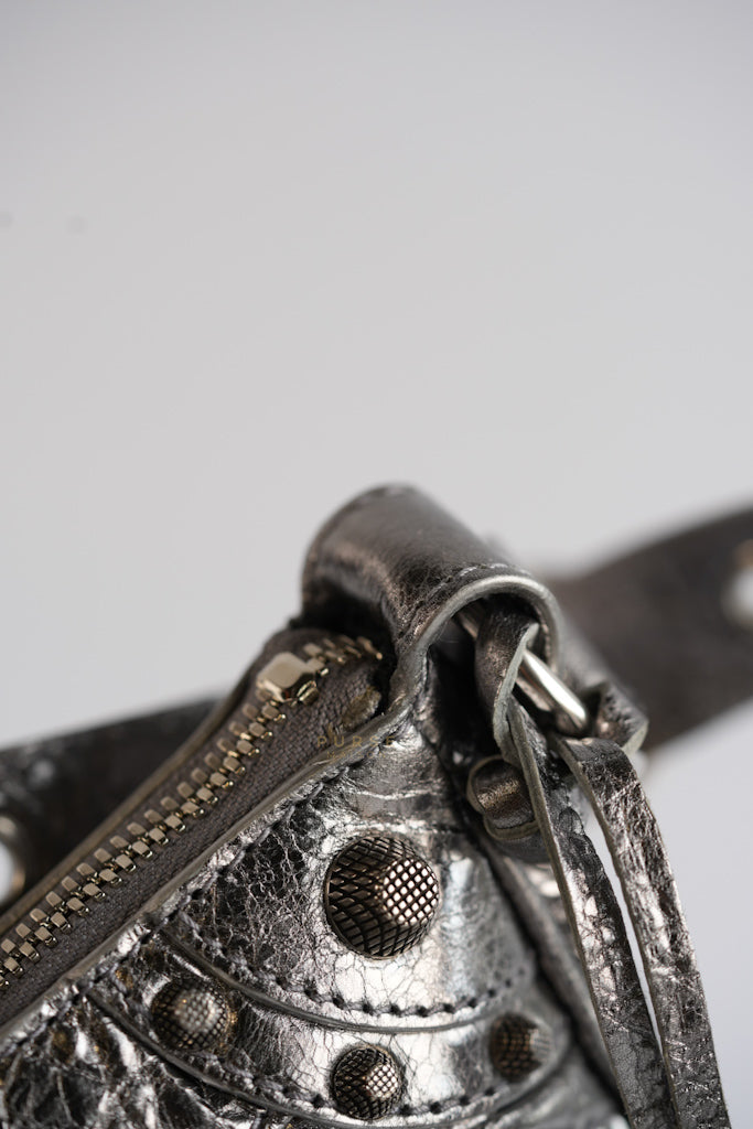 Le Cagole Mini Metalic Silver Shoulder Bag | Purse Maison Luxury Bags Shop
