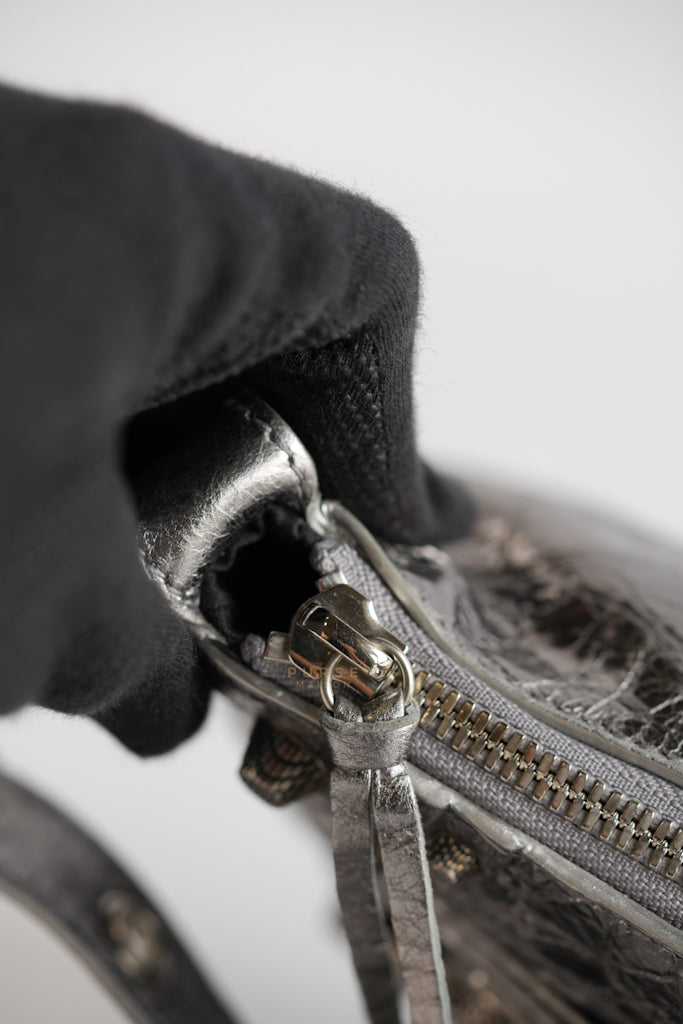 Le Cagole Mini Metalic Silver Shoulder Bag | Purse Maison Luxury Bags Shop