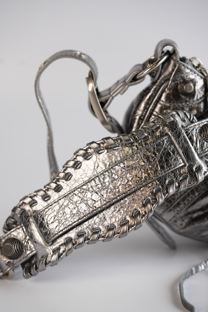 Le Cagole Mini Metalic Silver Shoulder Bag | Purse Maison Luxury Bags Shop