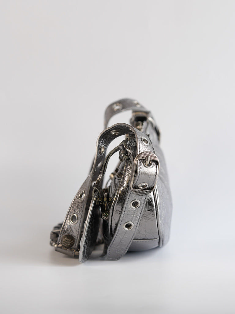 Le Cagole Mini Metalic Silver Shoulder Bag | Purse Maison Luxury Bags Shop