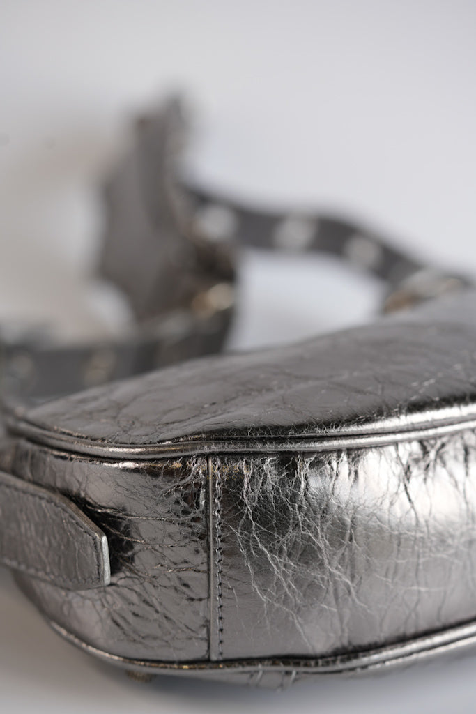 Le Cagole Mini Metalic Silver Shoulder Bag | Purse Maison Luxury Bags Shop